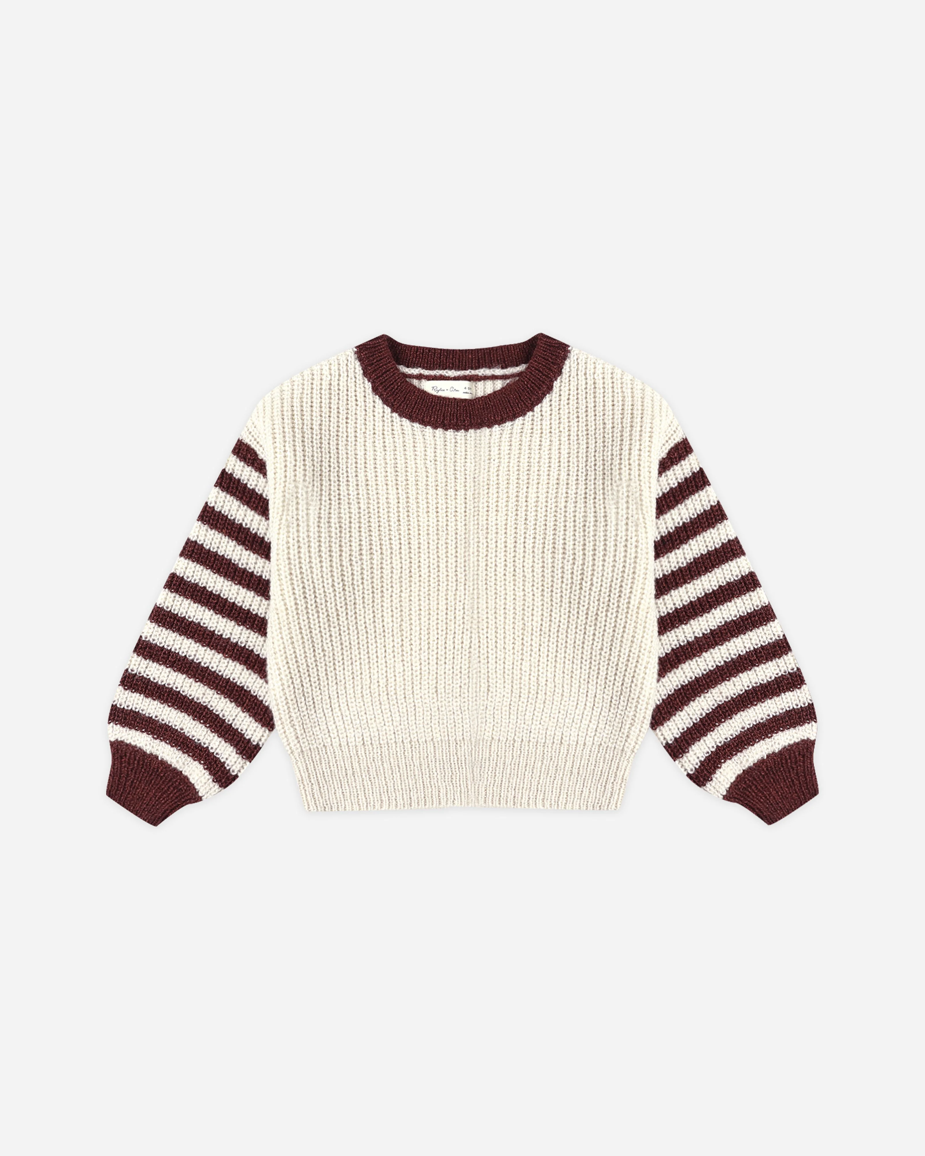 Aspen Sweater || Burgundy Stripe