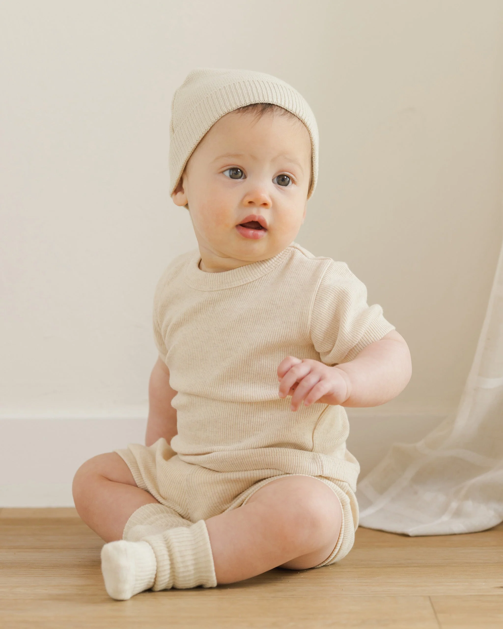 Baby Beanie || Heathered Natural - Image 2