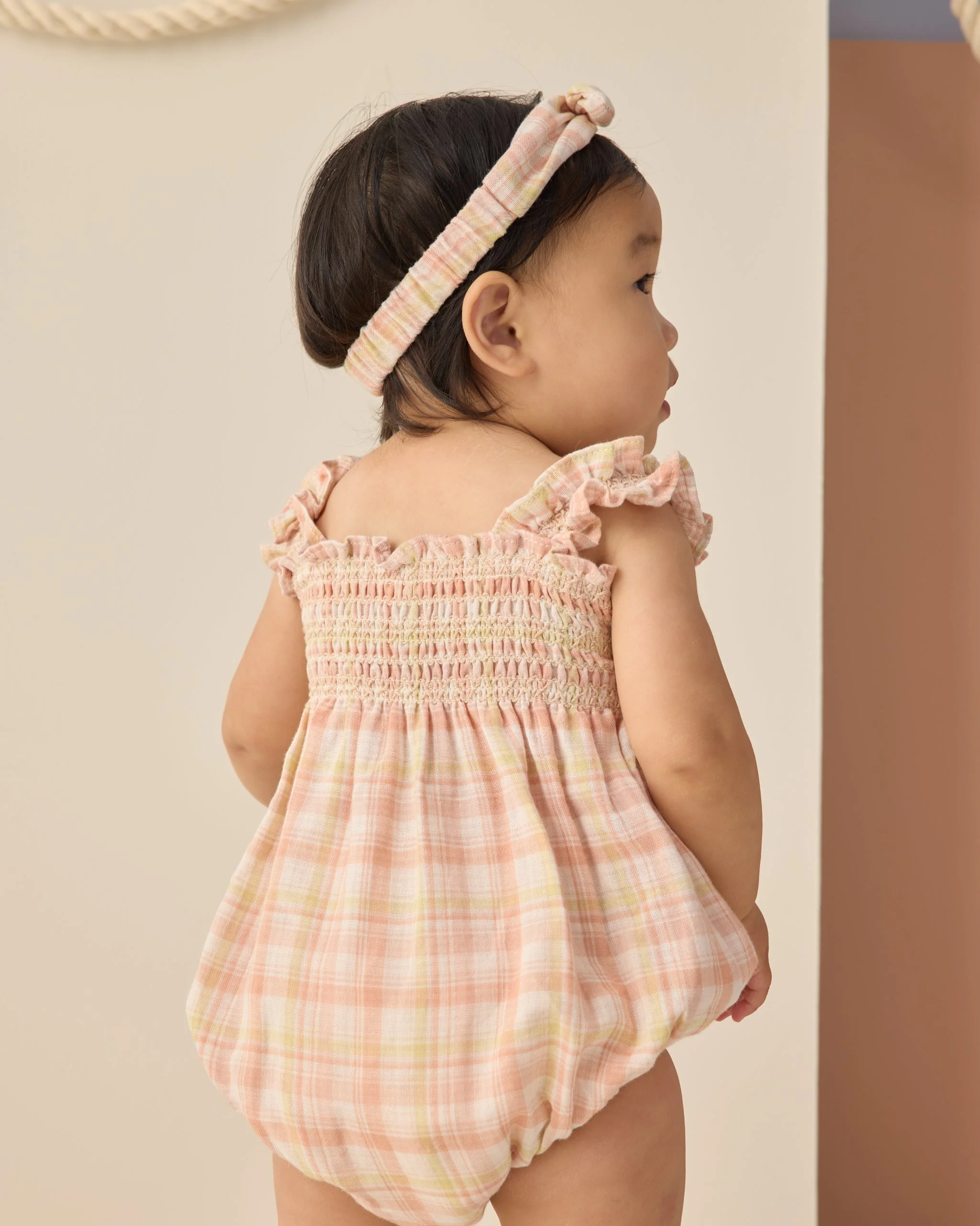 Baby Bow Headband Summer Plaid - Image 3