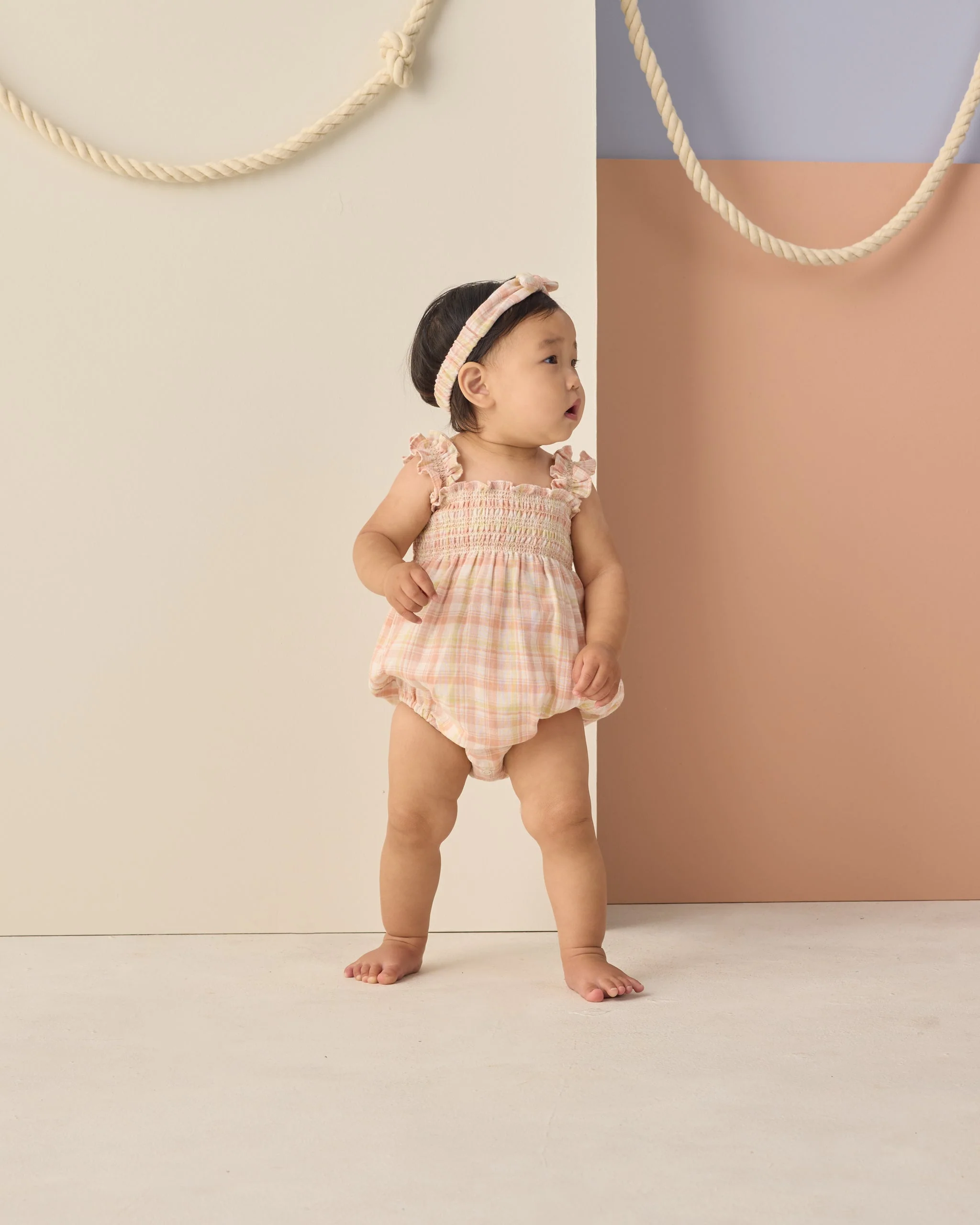 Baby Bow Headband Summer Plaid - Image 4