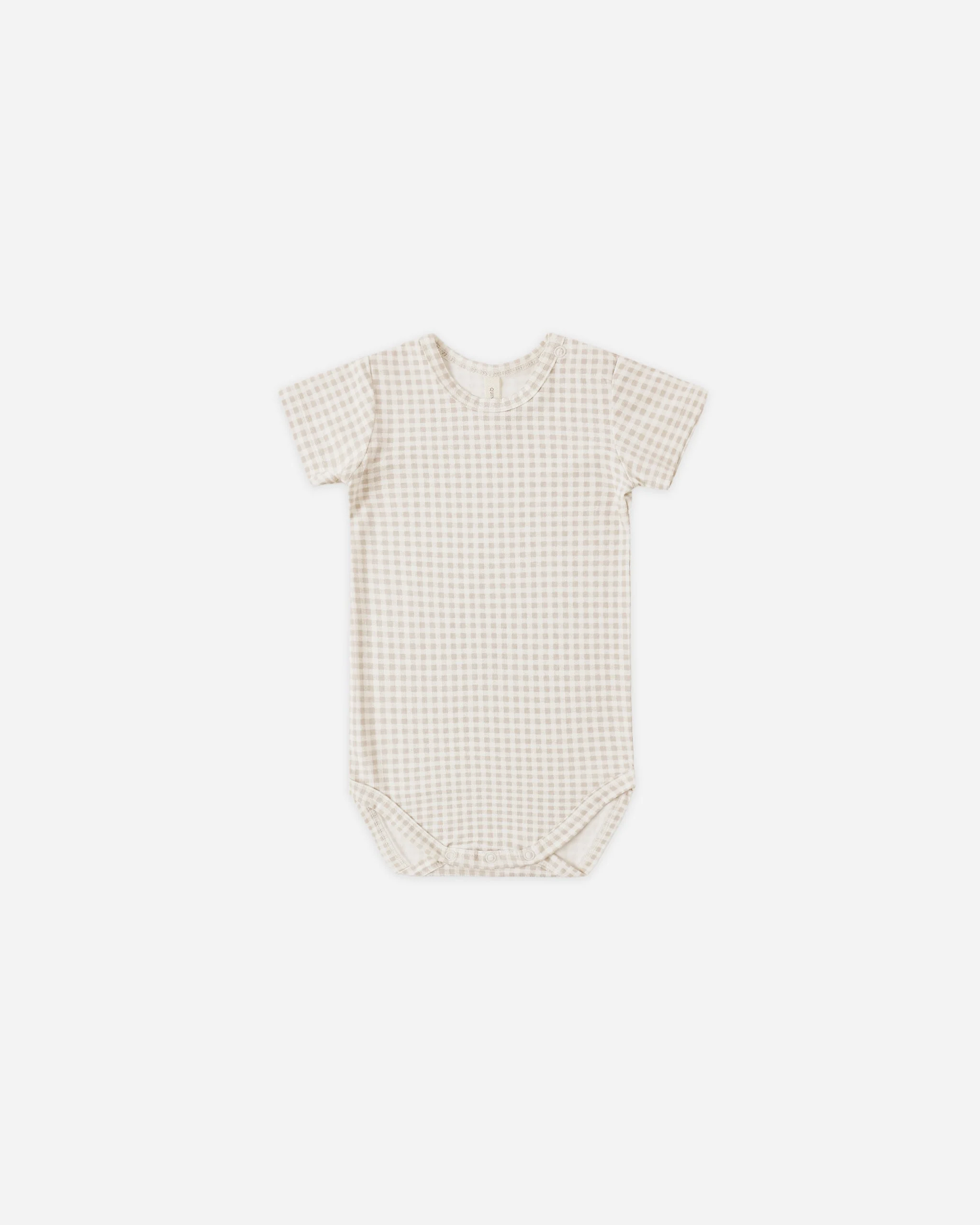 Bamboo Short Sleeve Bodysuit Oat Gingham