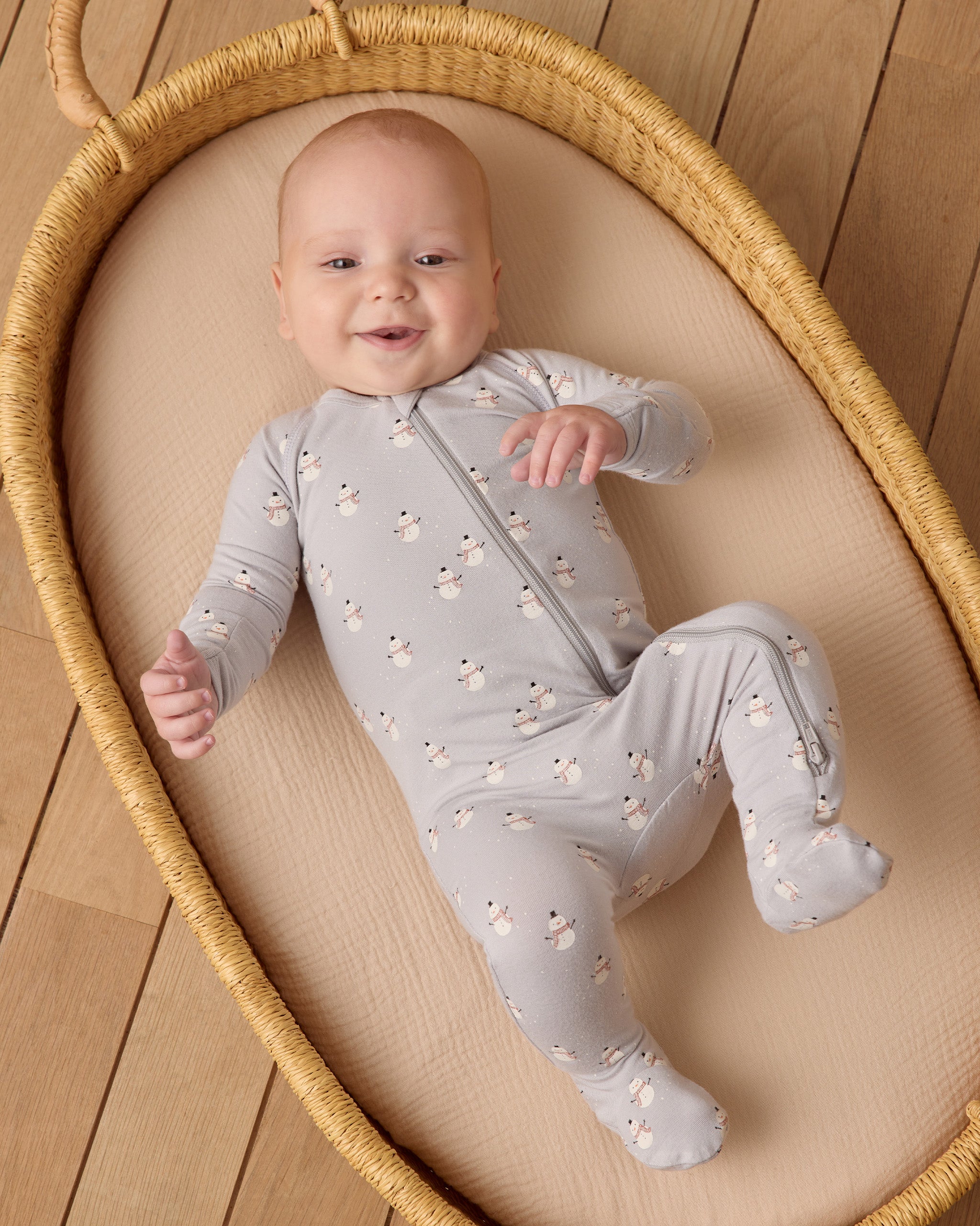 Bamboo Zip Footie || Snowmen - Image 4