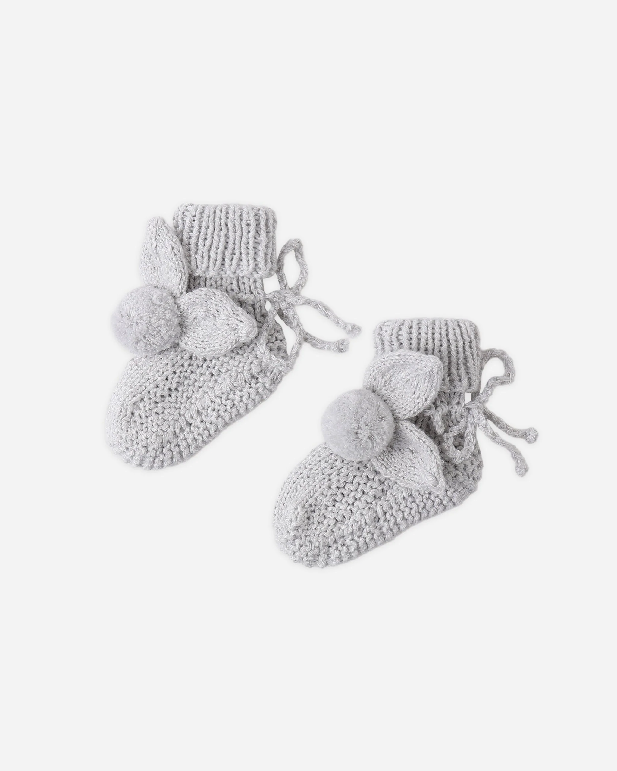 Bunny Knit Booties Heathered Sky