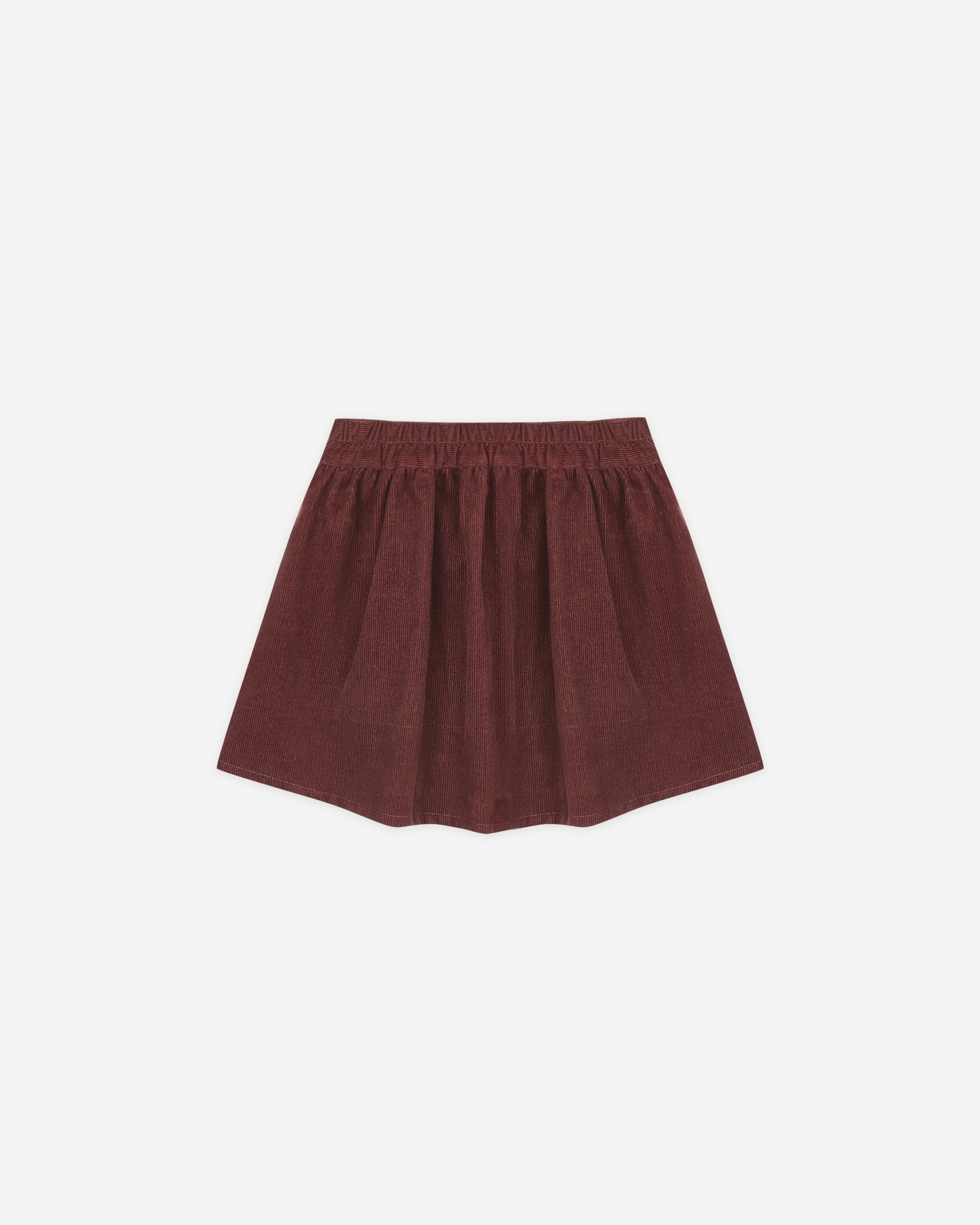 Button Front Mini Skirt || Burgundy - Image 2