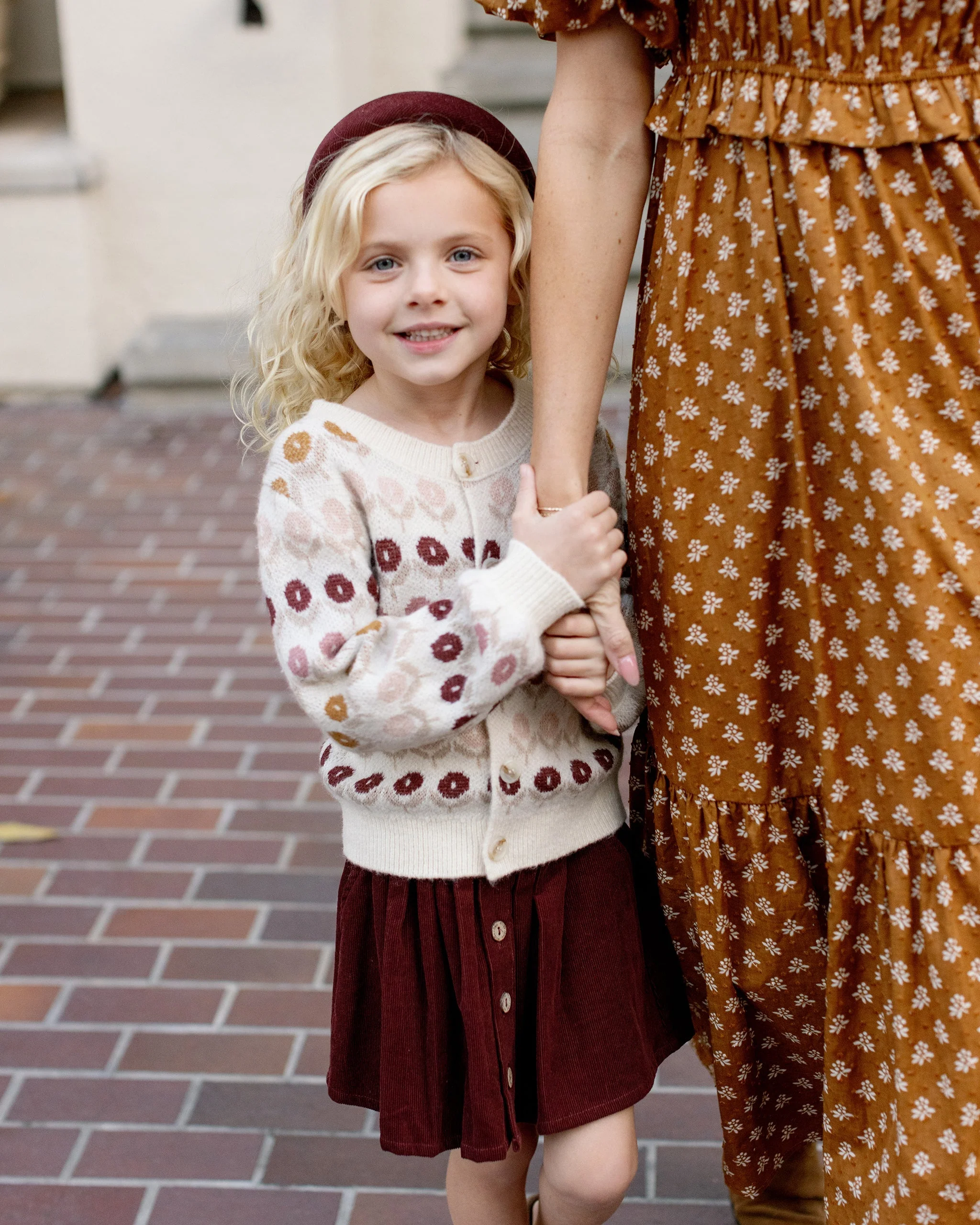 Button Front Mini Skirt || Burgundy - Image 4