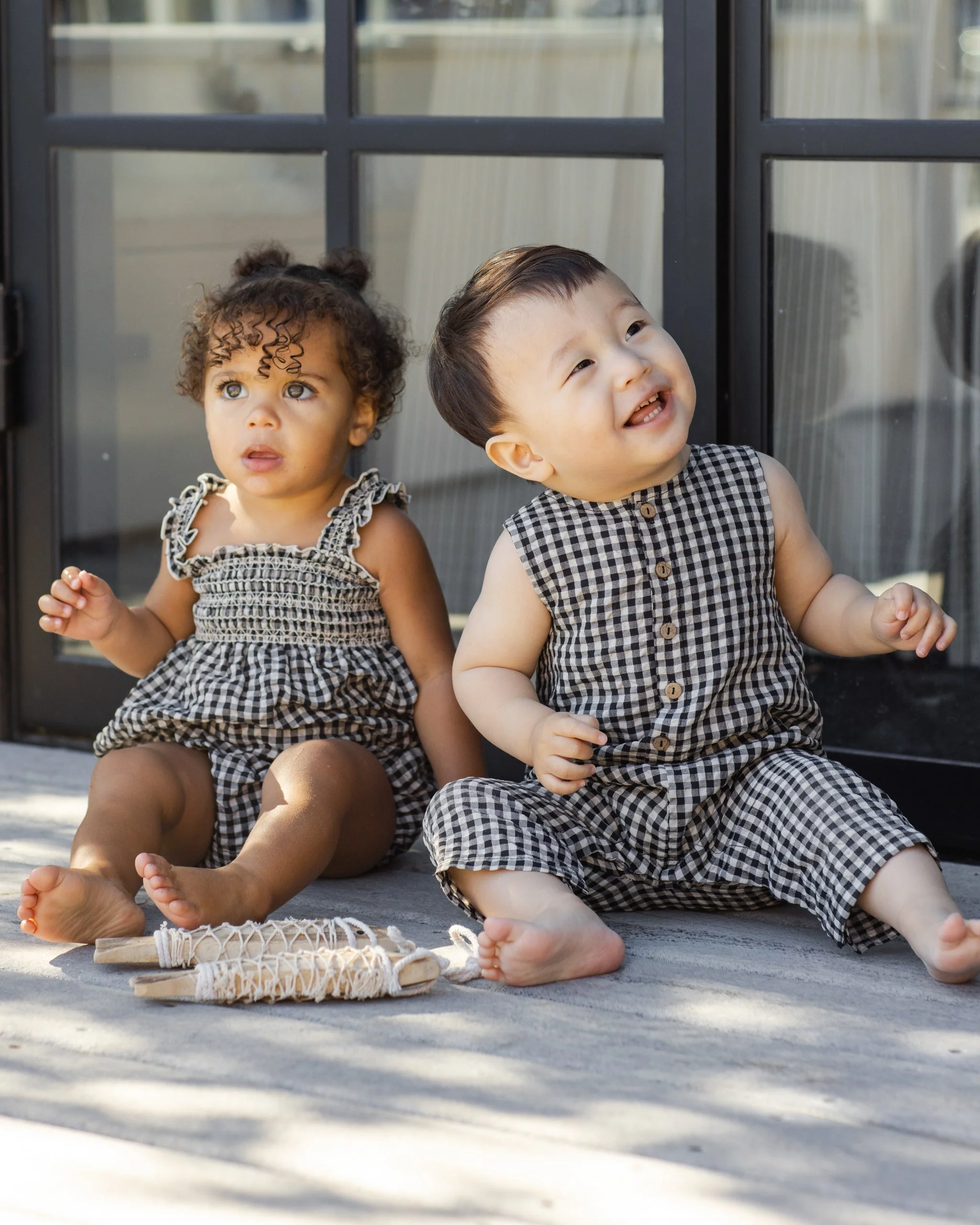 Button Jumpsuit Black Check - Image 6