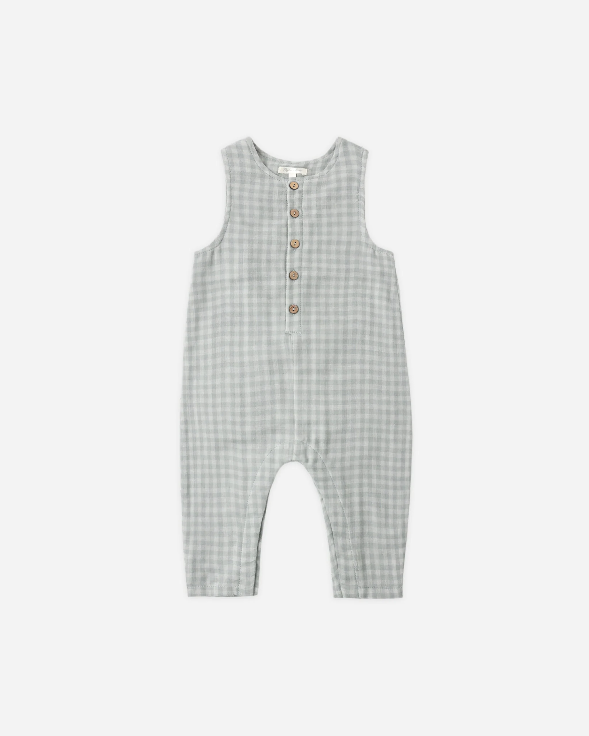 Button Jumpsuit Green Gingham