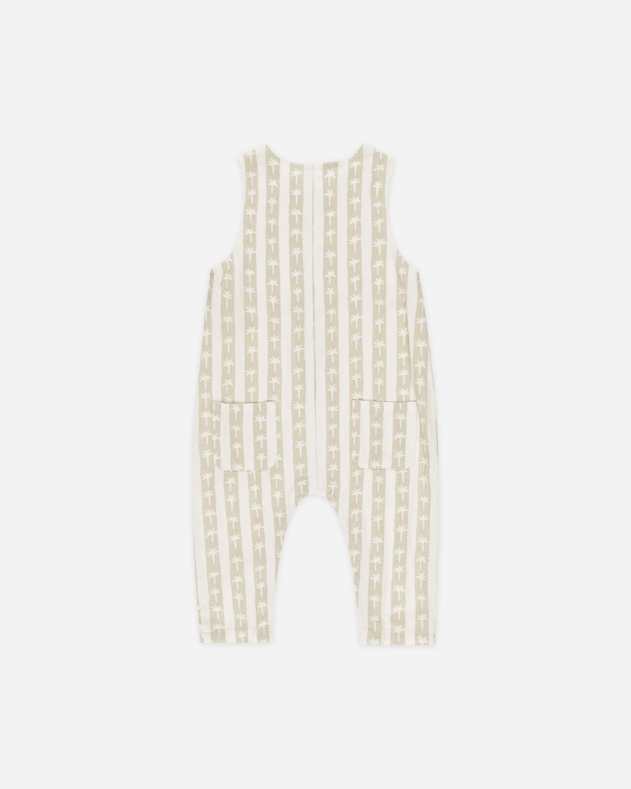 Button Jumpsuit || Palm Stripe - Image 2