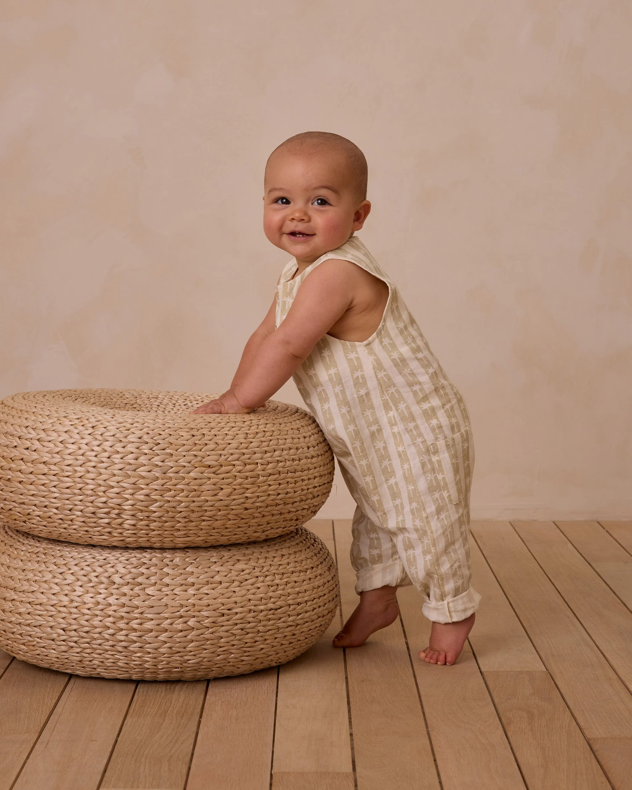 Button Jumpsuit || Palm Stripe - Image 4