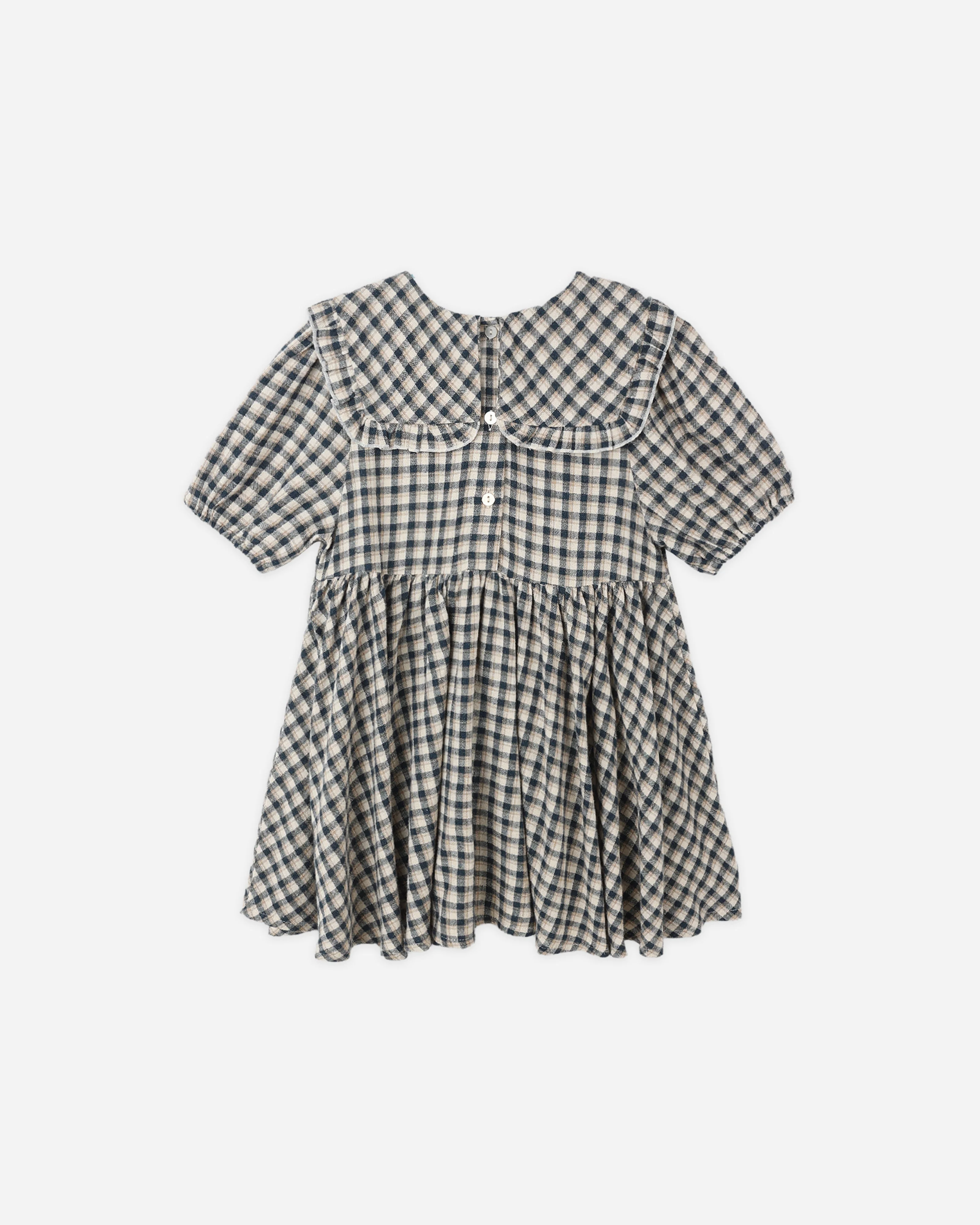 Camille Dress || Navy Check - Image 2