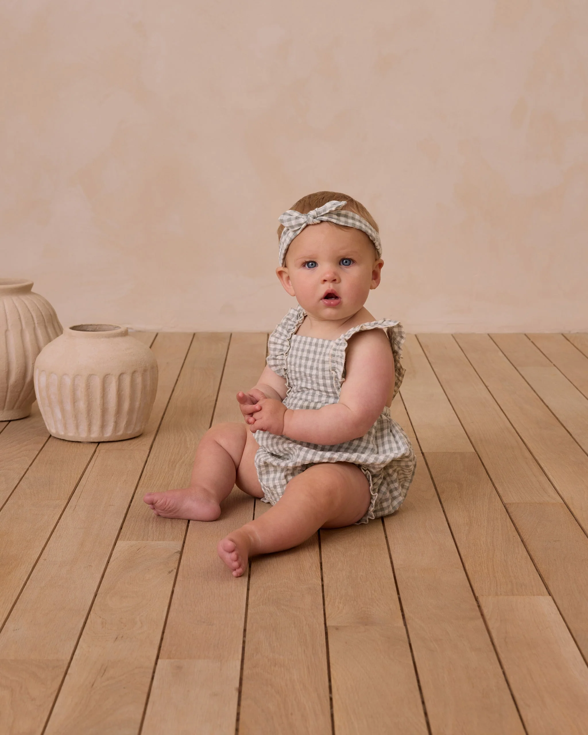 Chiara Romper || Eucalyptus Gingham - Image 2