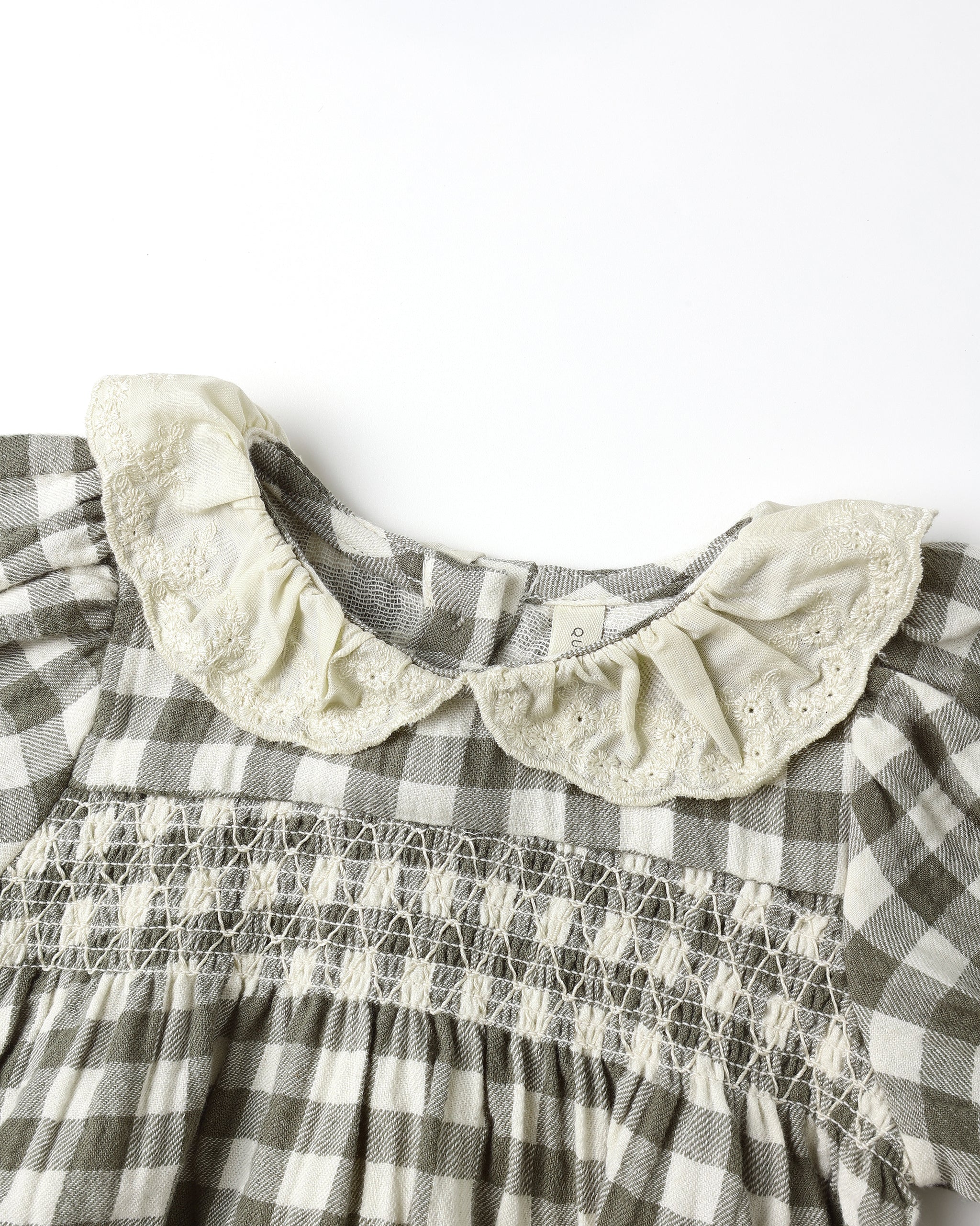 Collared Bubble Romper || Forest Check - Image 3