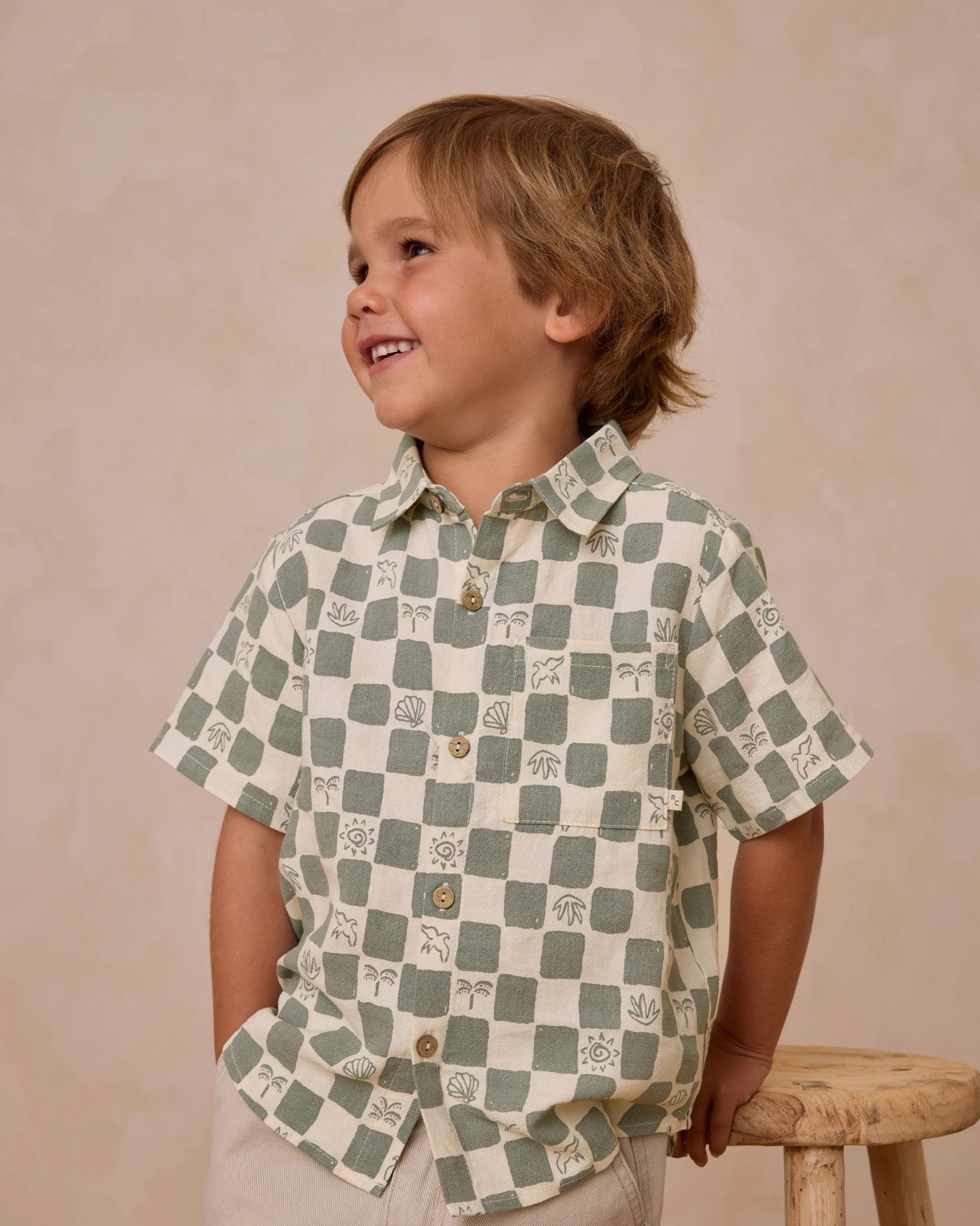 Collared Short Sleeve Shirt || Coastal Check - Image 2