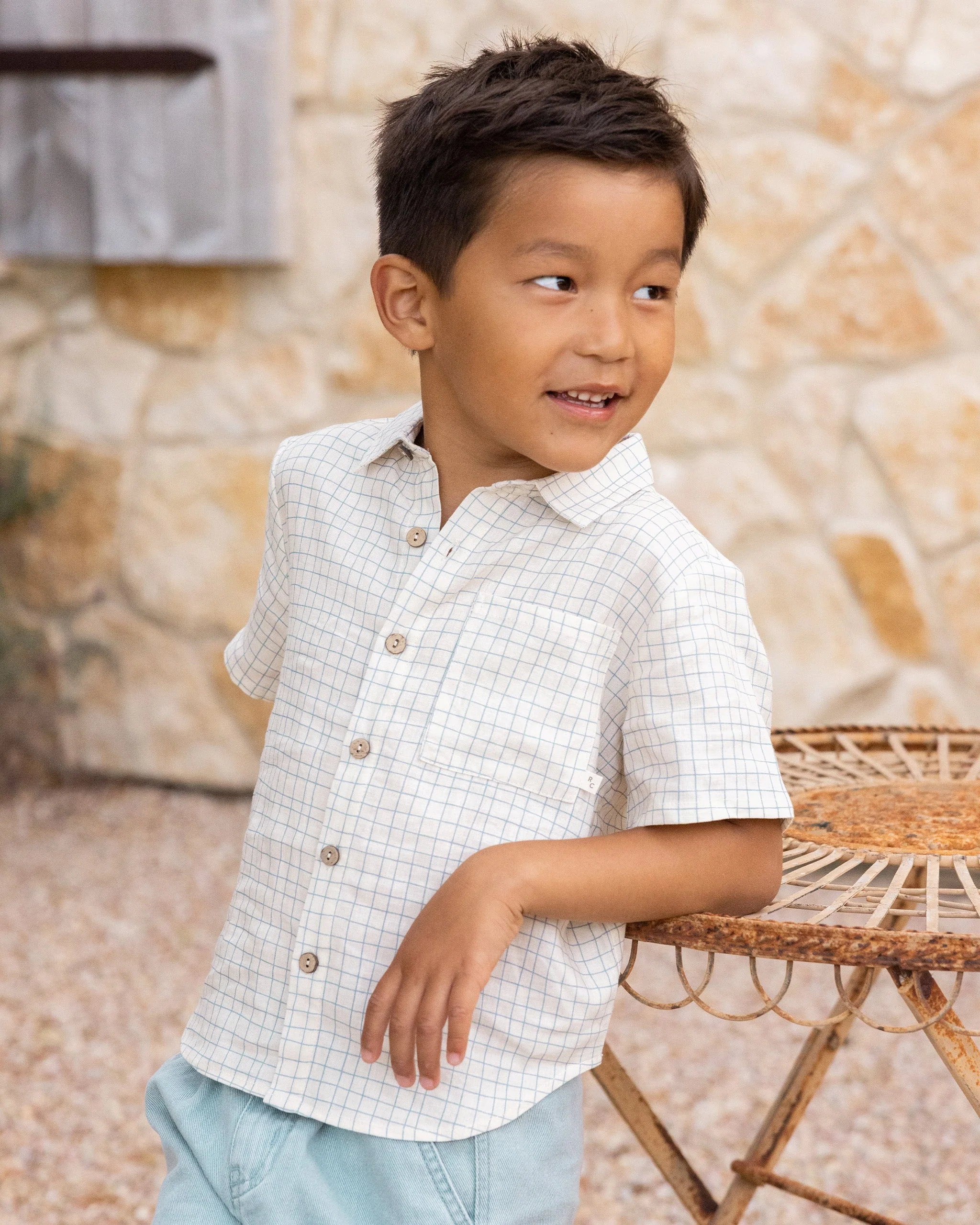 Collared Short Sleeve Shirt || Grid - Image 2