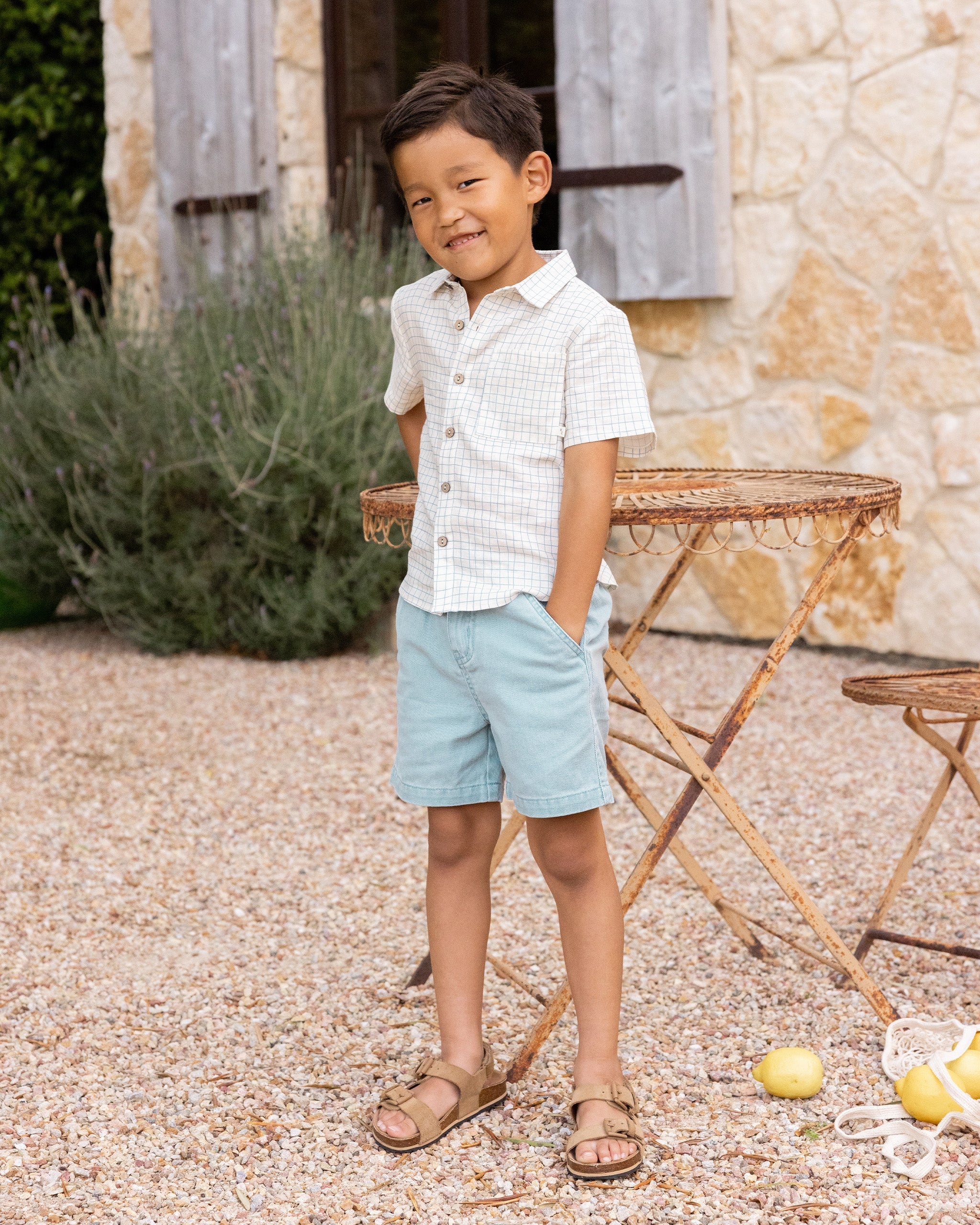 Collared Short Sleeve Shirt || Grid - Image 3