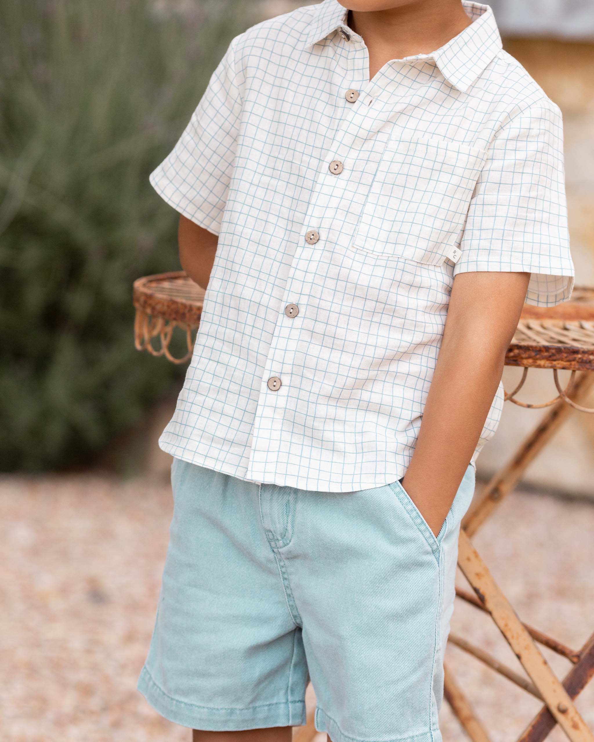 Collared Short Sleeve Shirt || Grid - Image 4