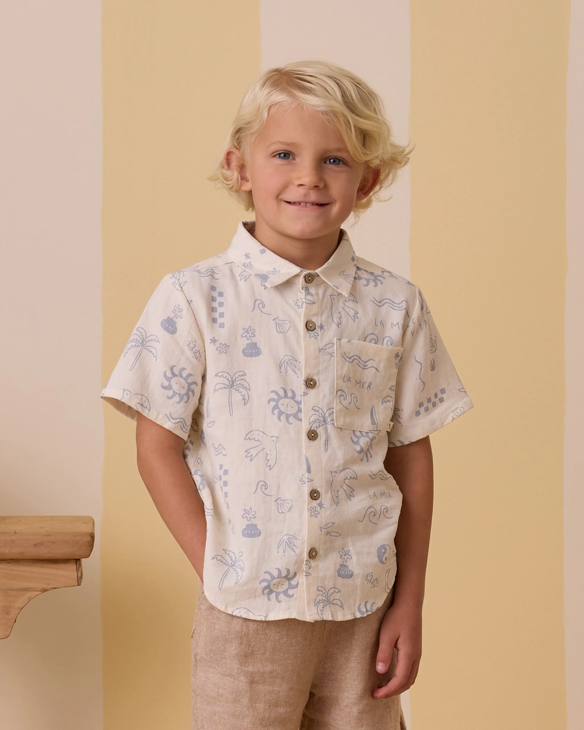 Collared Short Sleeve Shirt || Mediterranean - Image 2