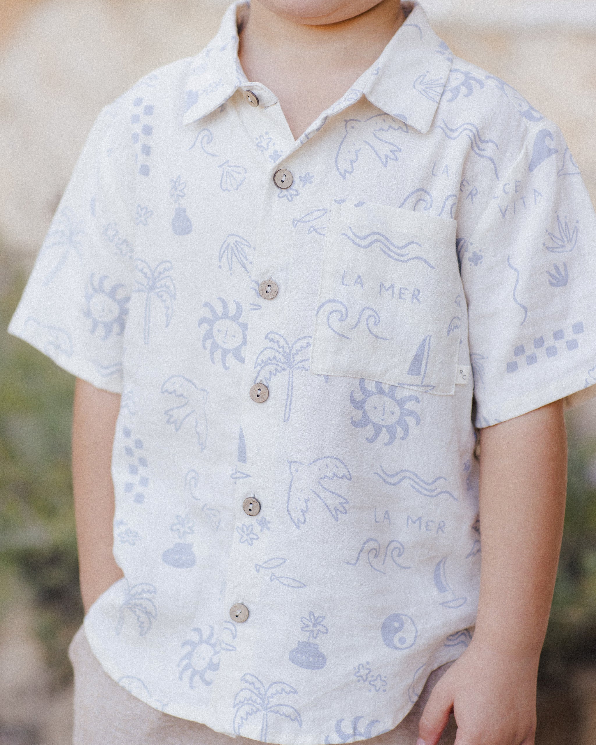 Collared Short Sleeve Shirt || Mediterranean - Image 3