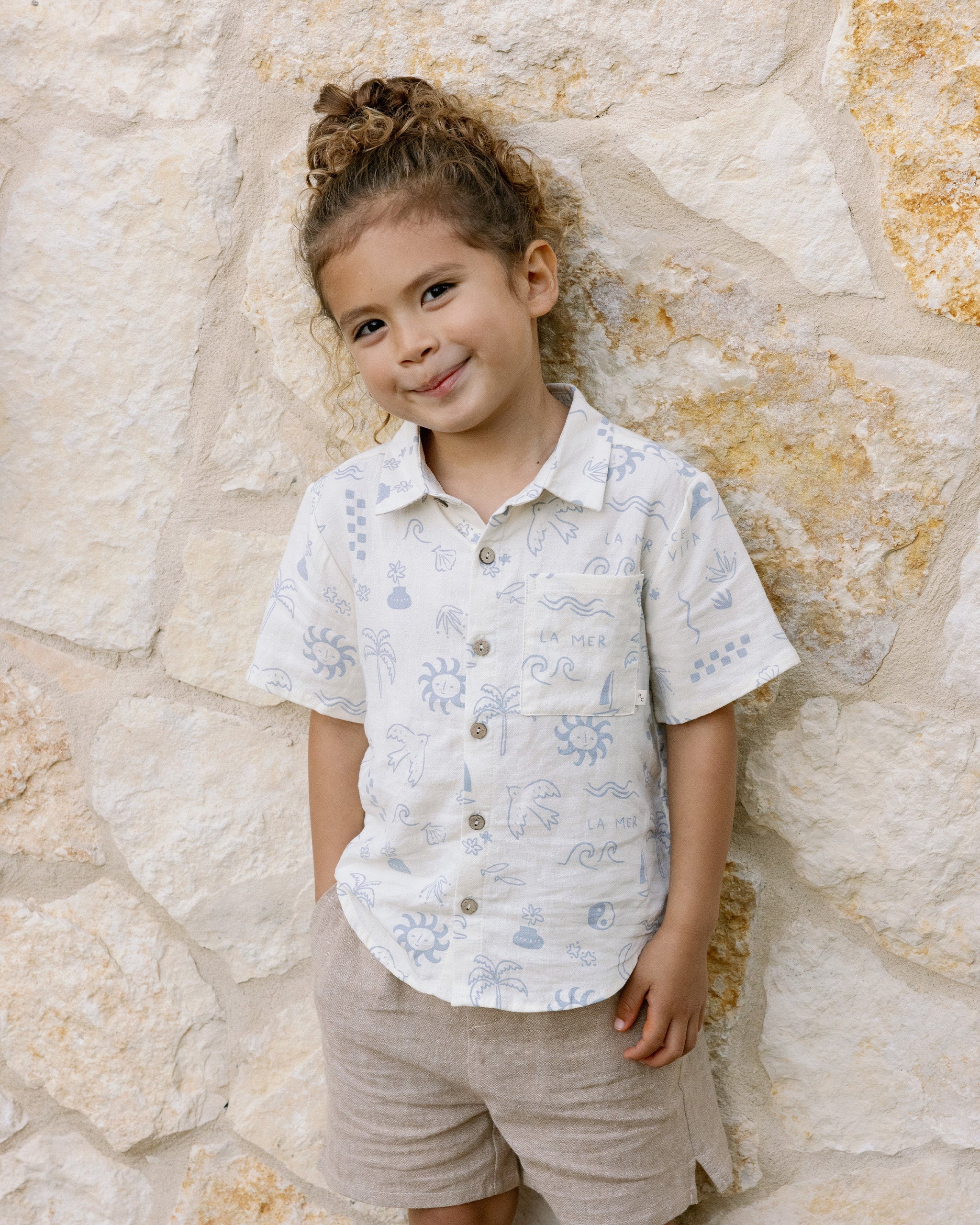 Collared Short Sleeve Shirt || Mediterranean - Image 4
