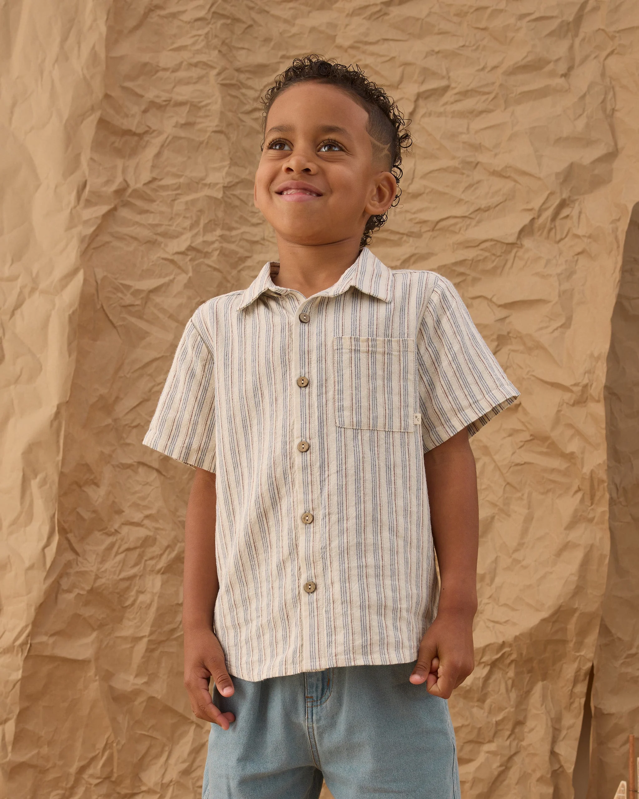Collared Short Sleeve Shirt Nautical Stripe - Image 2