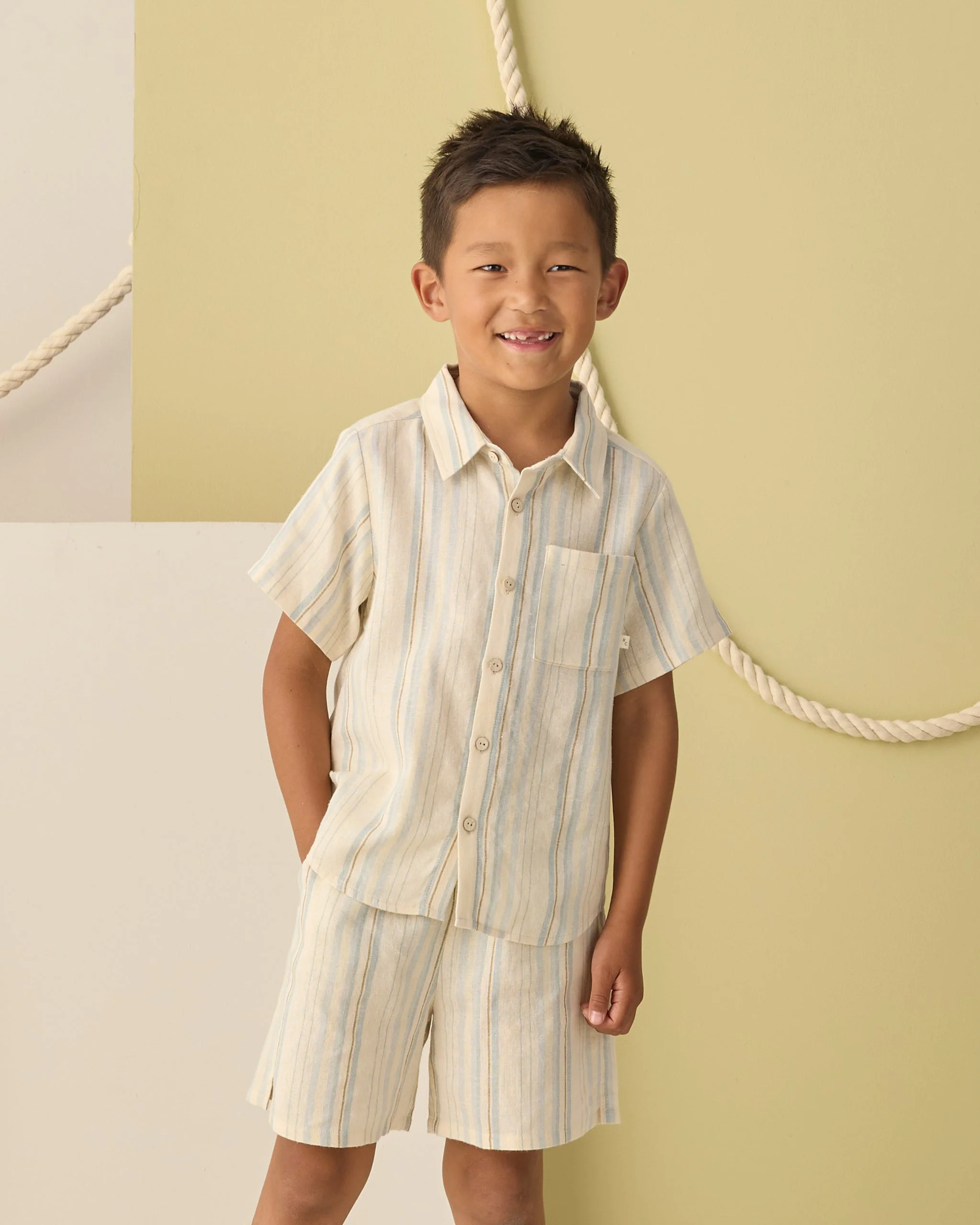 Collared Short Sleeve Shirt Sea Stripe - Image 2