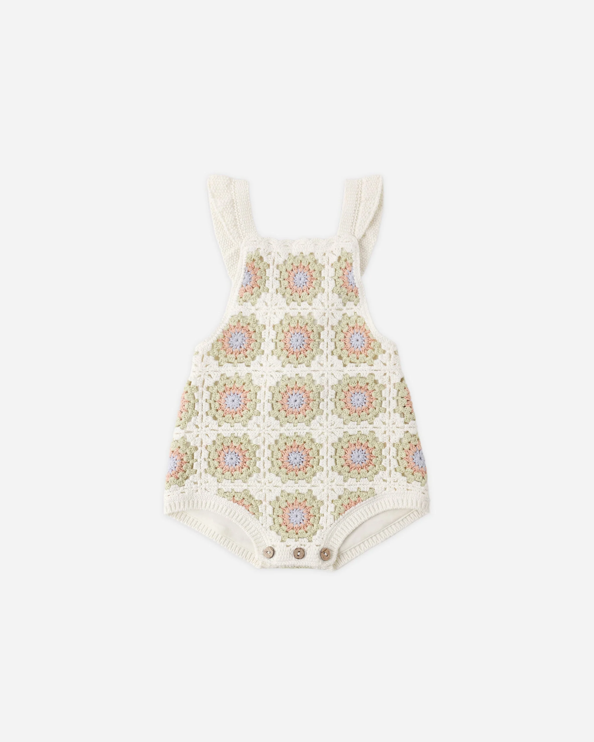 Crochet Romper Citron Daisy Check