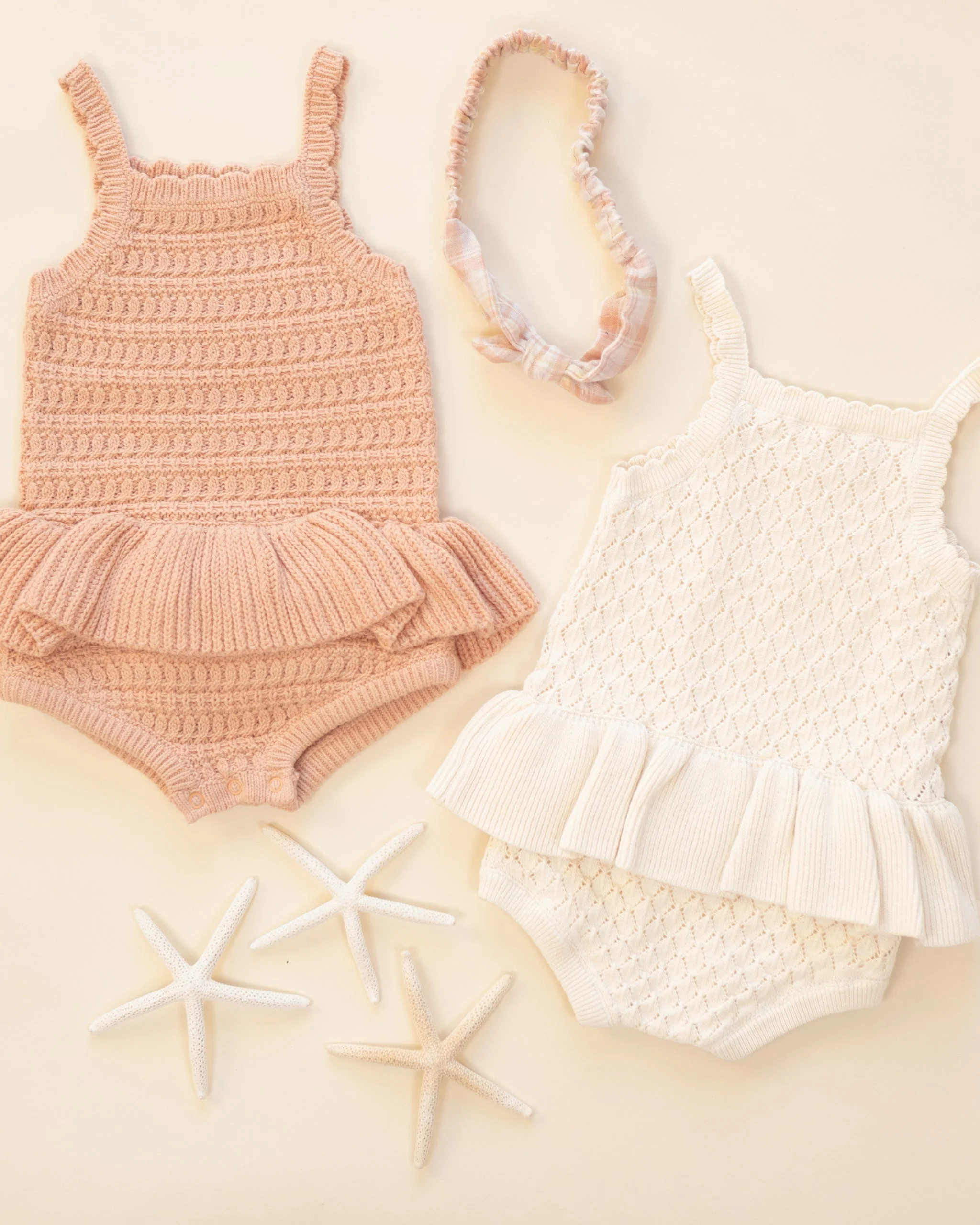 Crochet Ruffle Romper Natural - Image 2