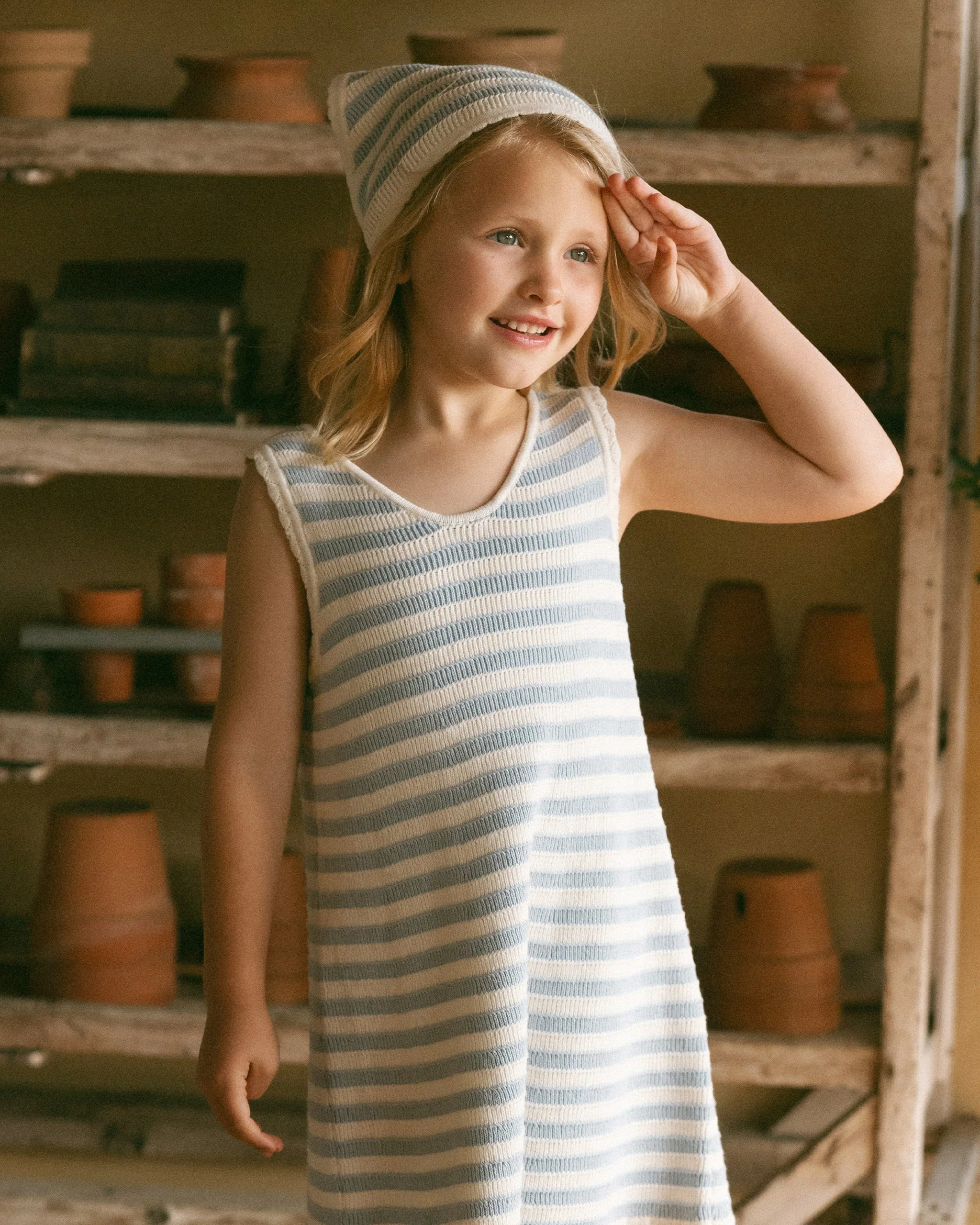 Crochet Tank Mini Dress || Blue Stripe - Image 6