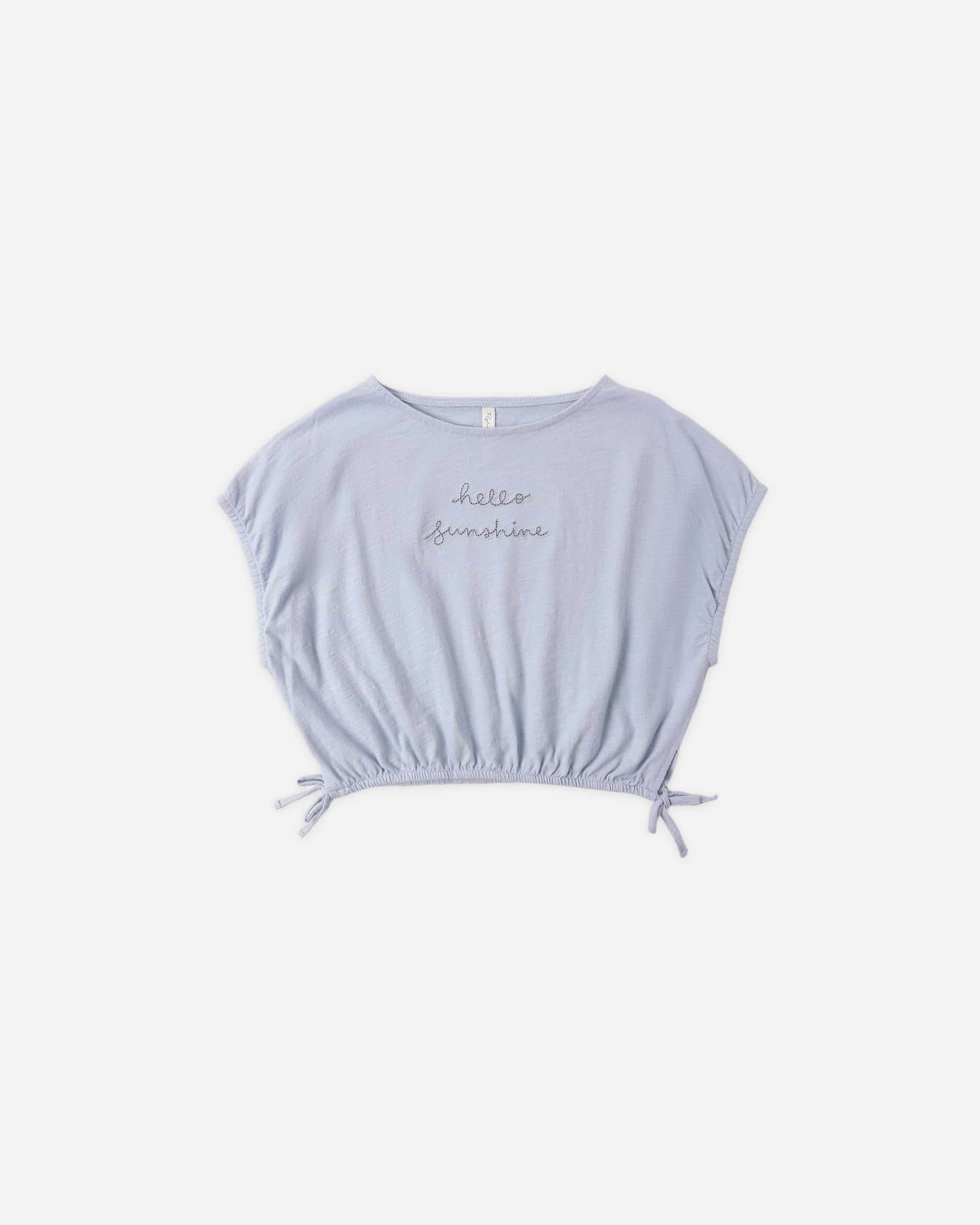 Cropped Cinch Tee Hello Sunshine