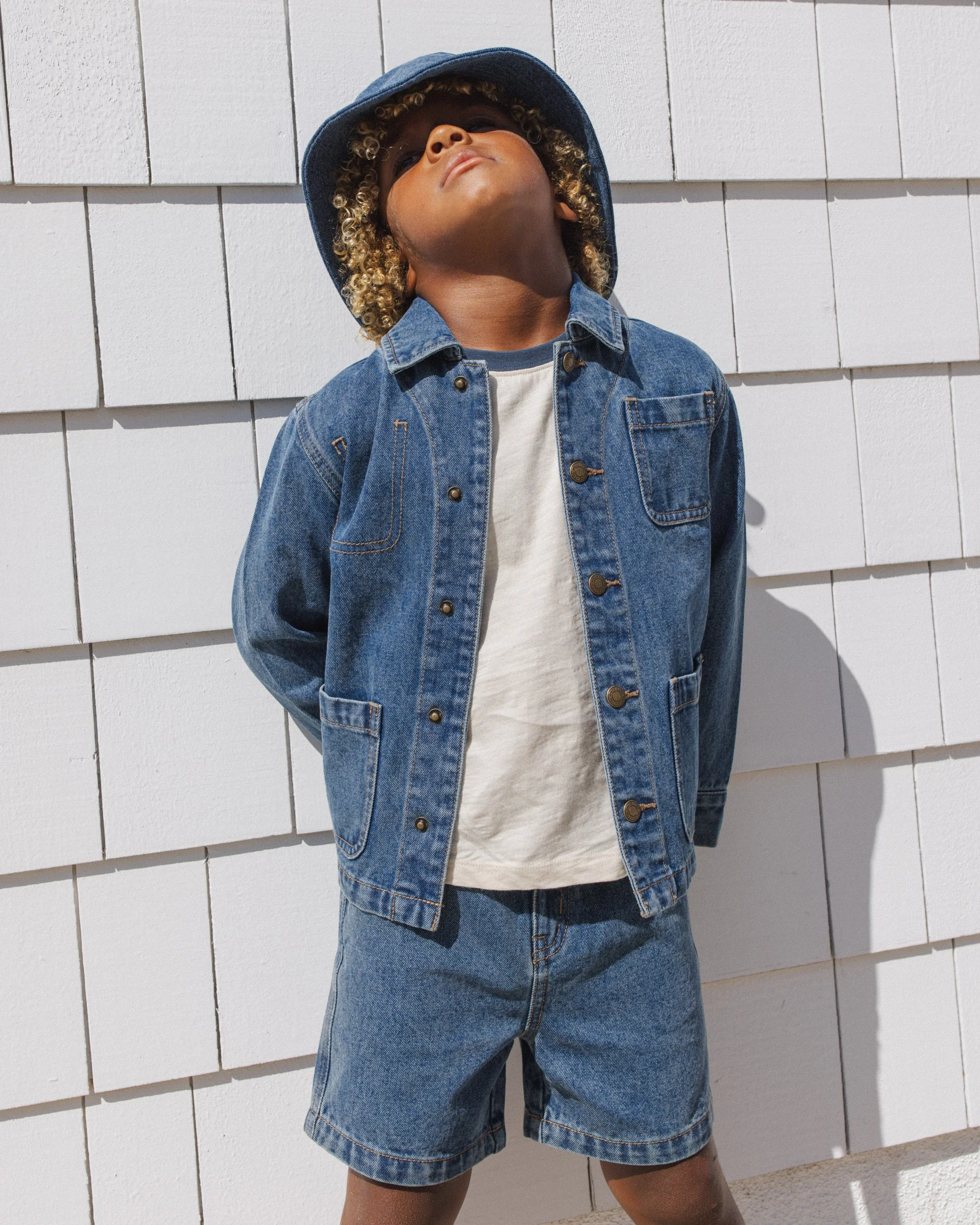 Denim Chore Coat Navy - Image 4