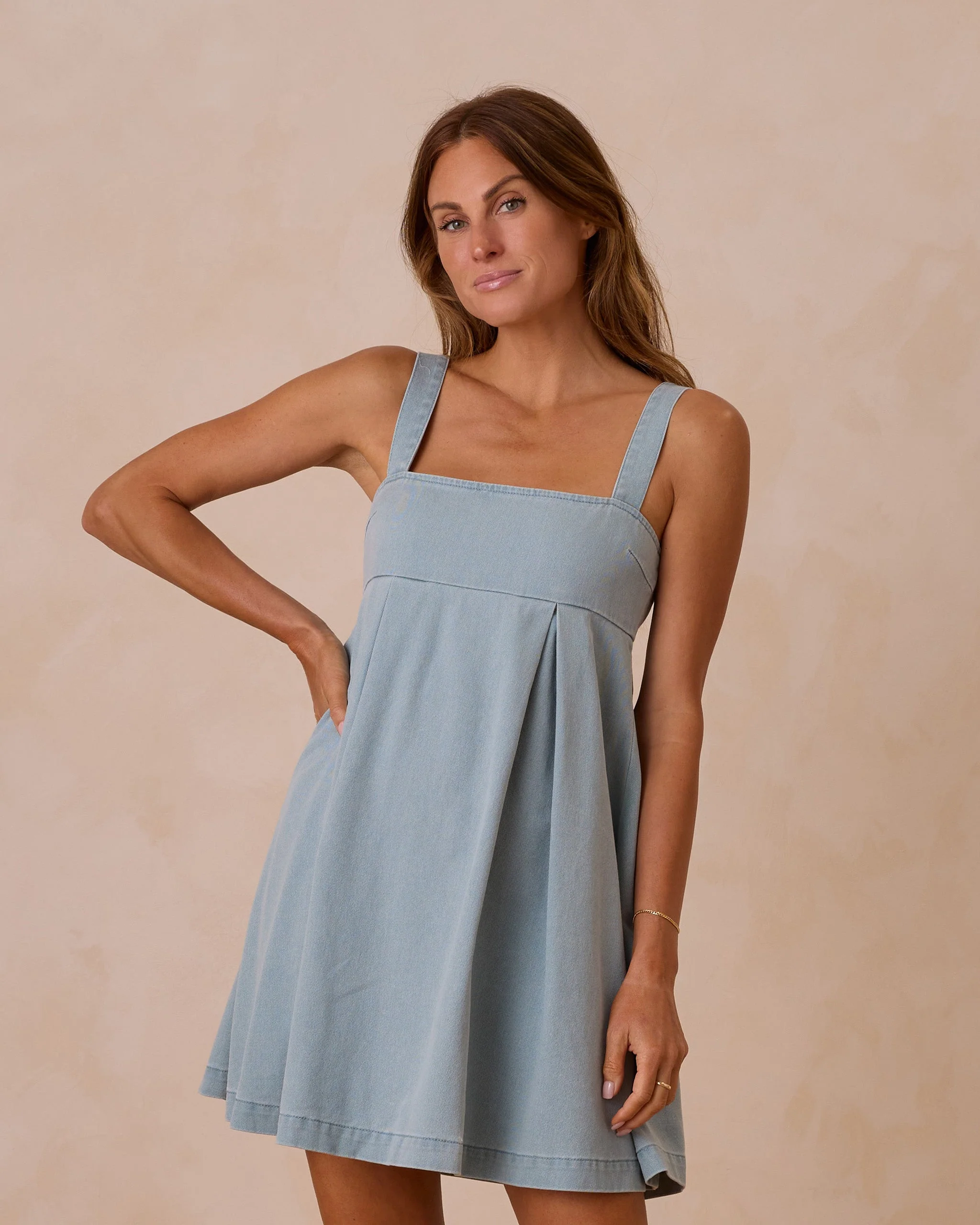 Denim Mini Dress || Ocean - Image 3