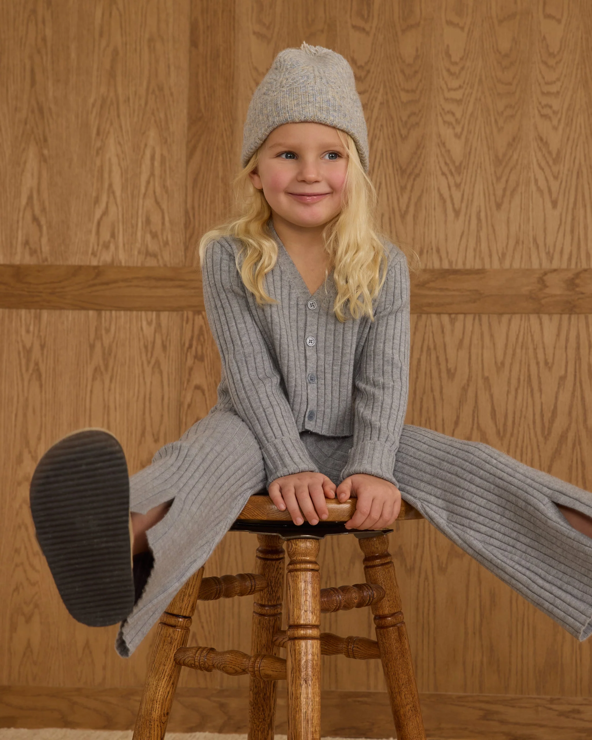 Flare Knit Pant || Dusty Blue - Image 6