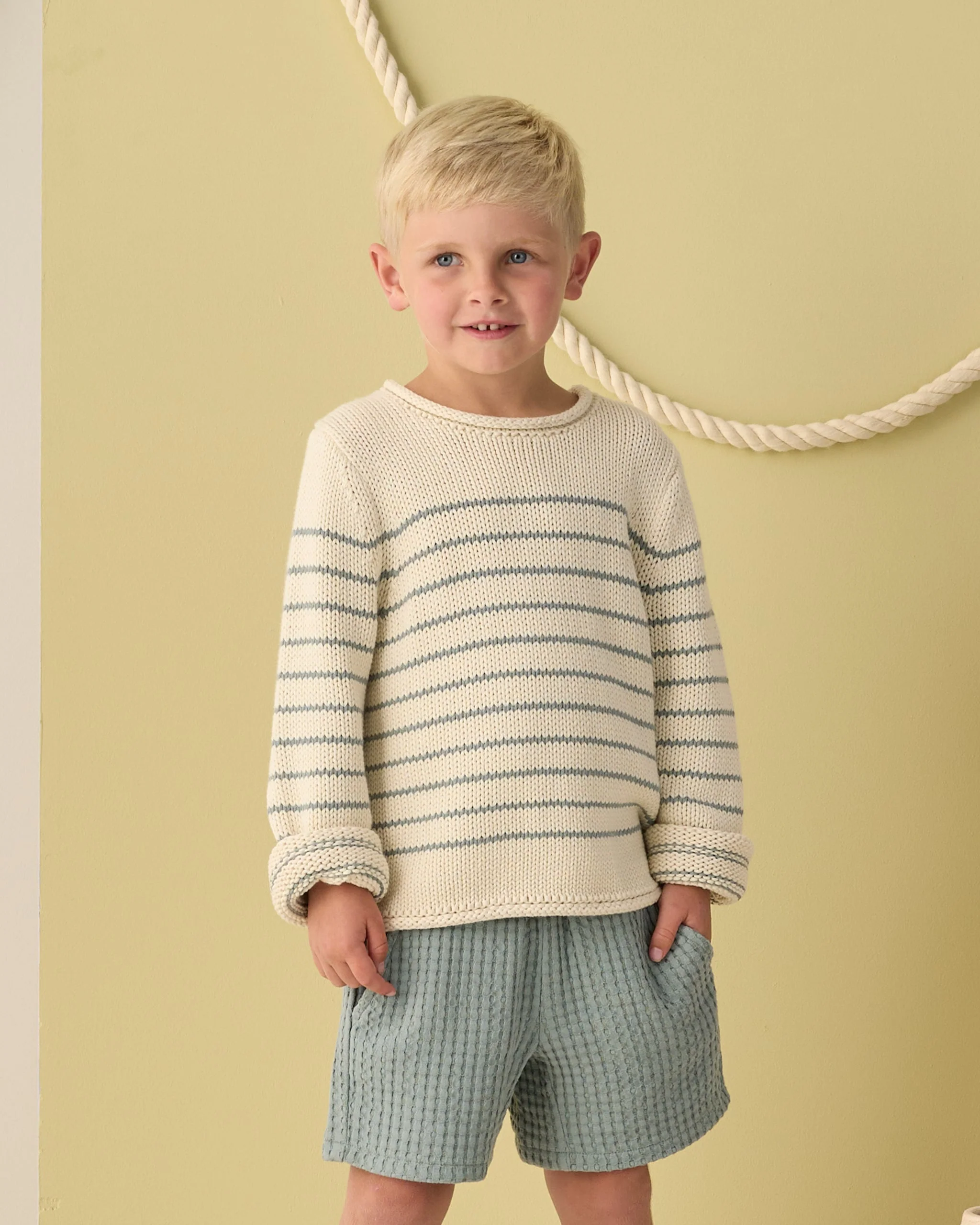Jacques Sweater Sea Green Stripe - Image 2