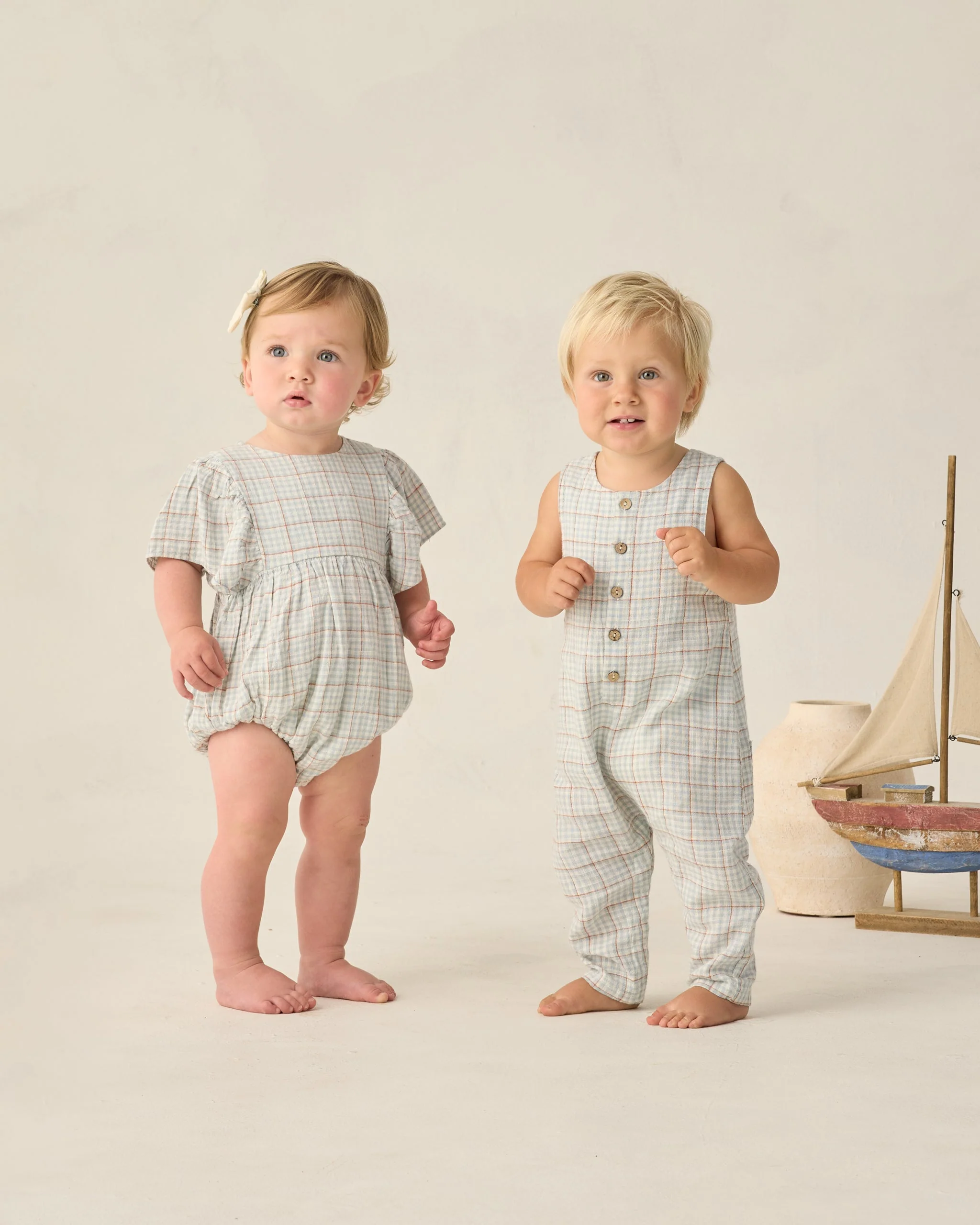 Kalea Romper Light Blue Plaid - Image 6