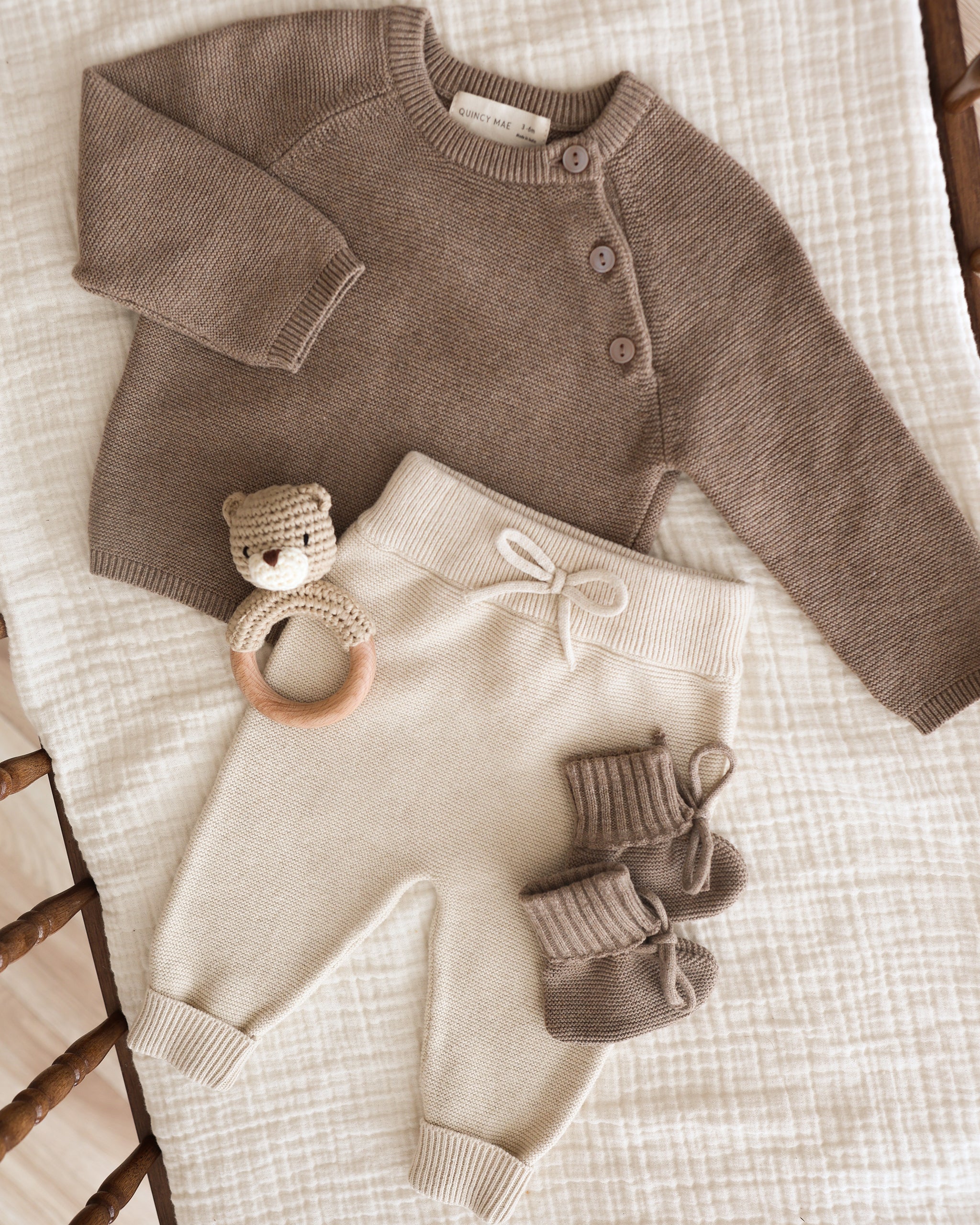 Knit Booties || Heathered Mocha - Image 7
