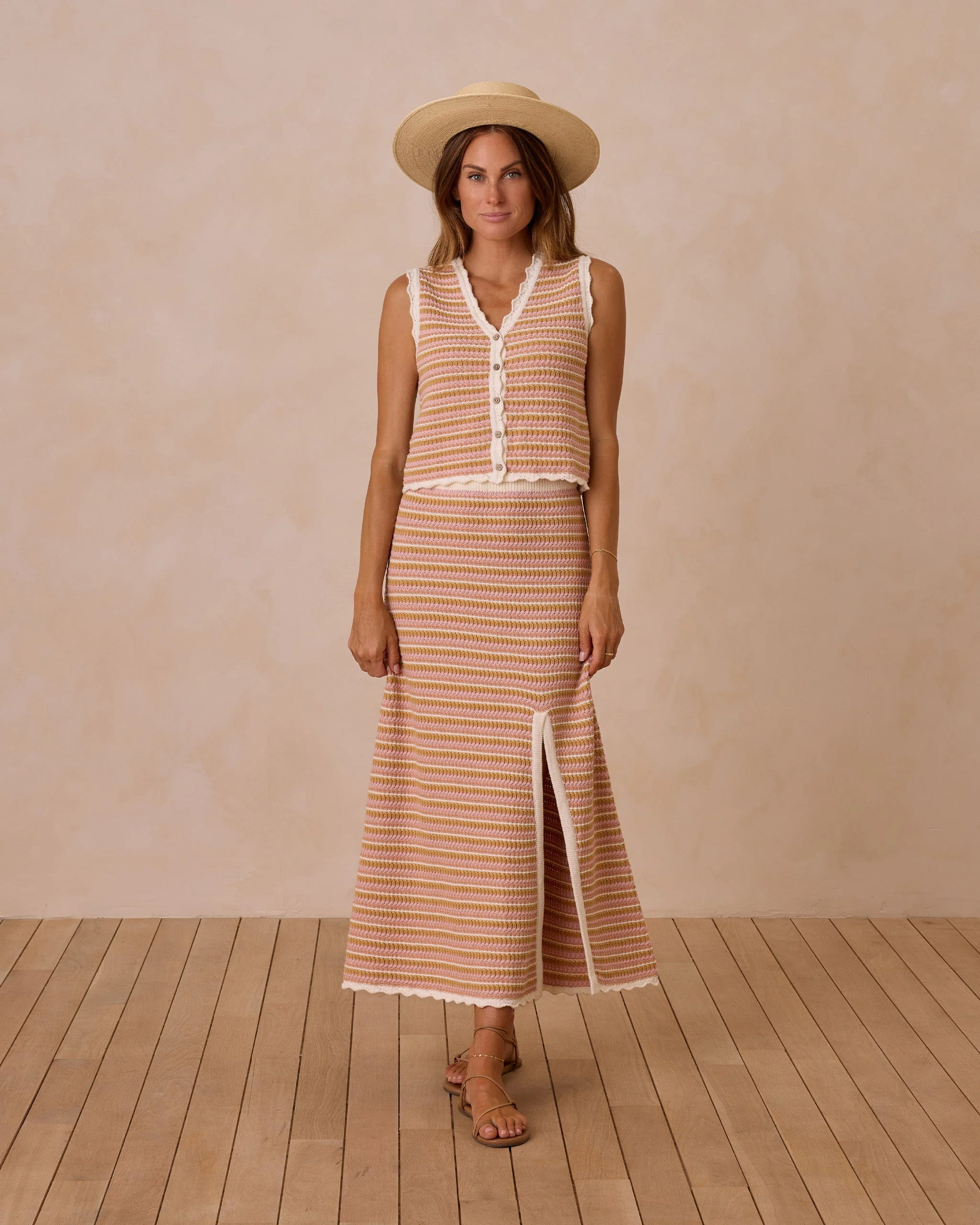 Knit Midi Skirt | Pink Stripe - Image 3
