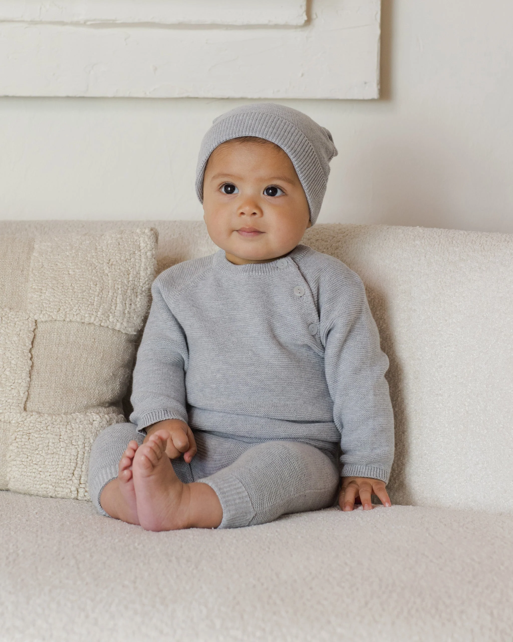 Knit Pant || Heathered Dusty Blue - Image 2