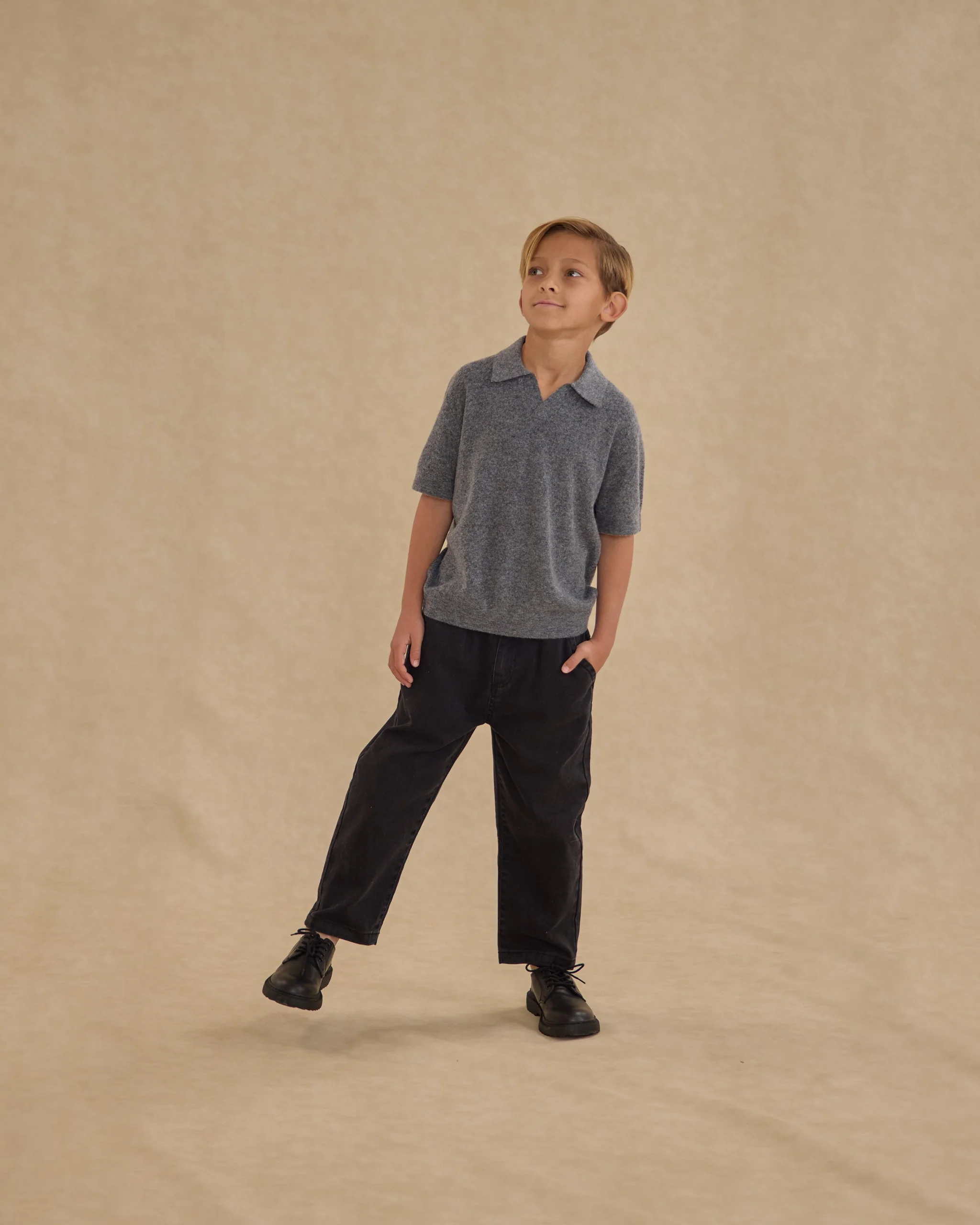Knit Polo || Heathered Grey - Image 4