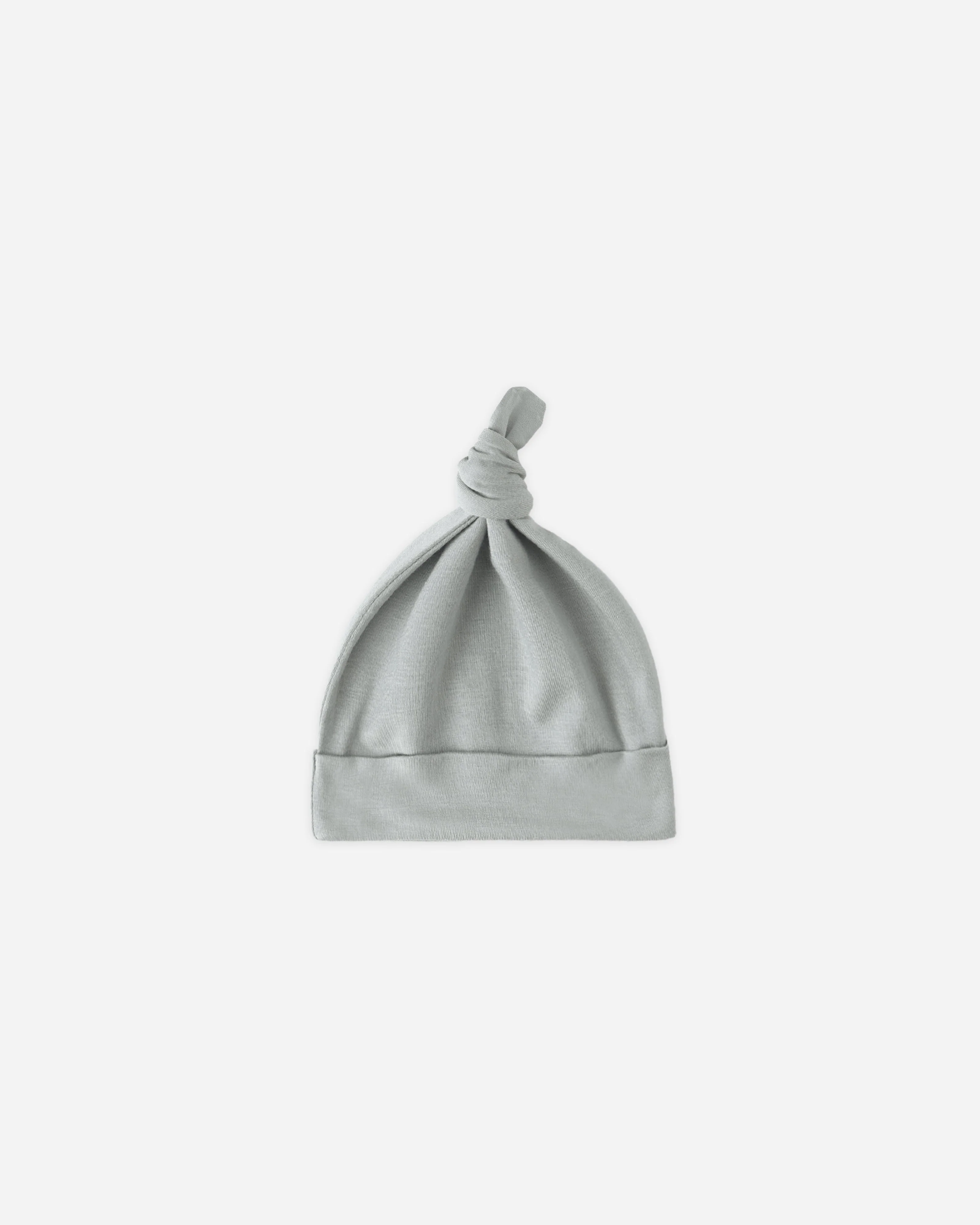 Knotted Baby Hat || Steel Blue