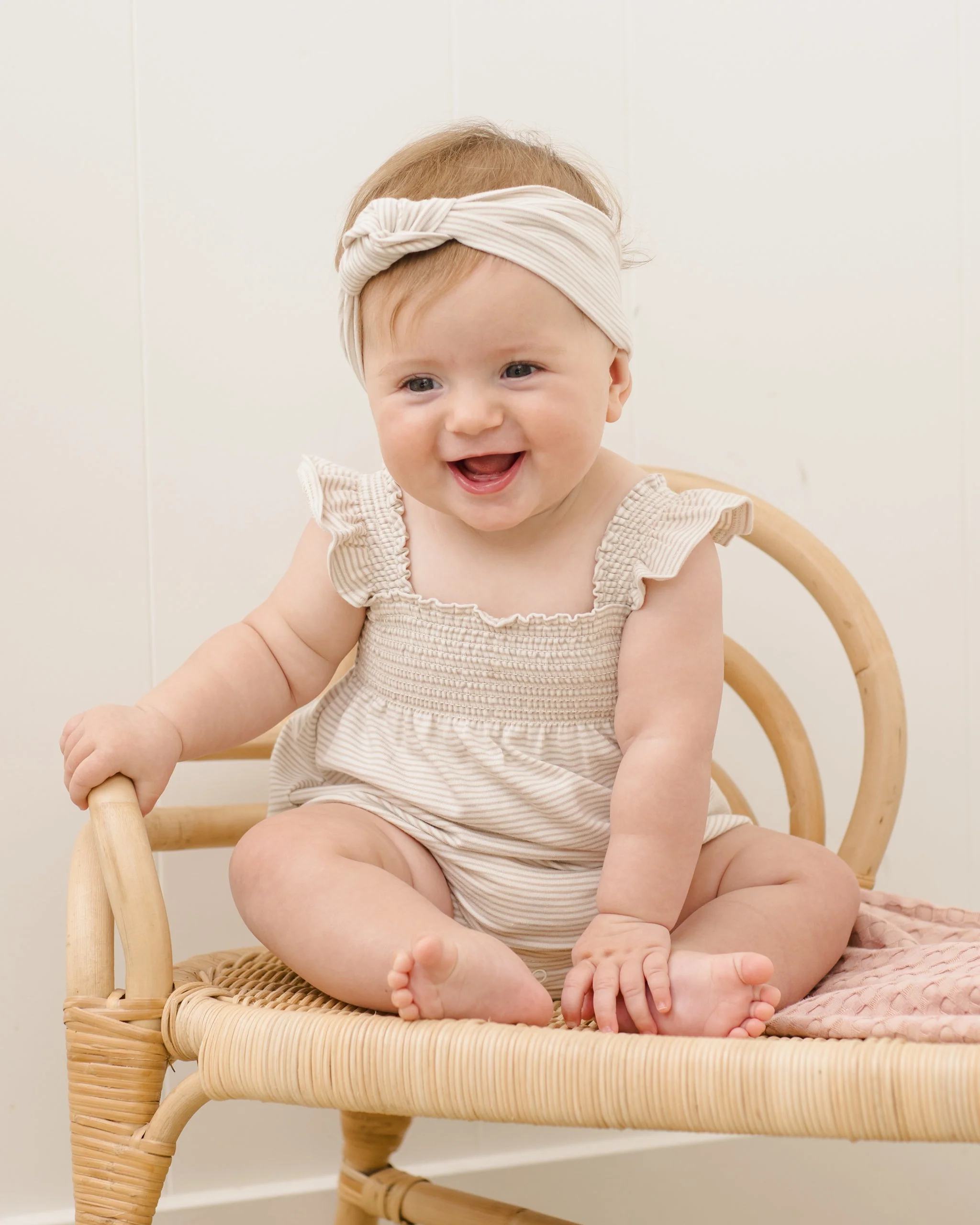 Knotted Headband Oat Micro Stripe - Image 5