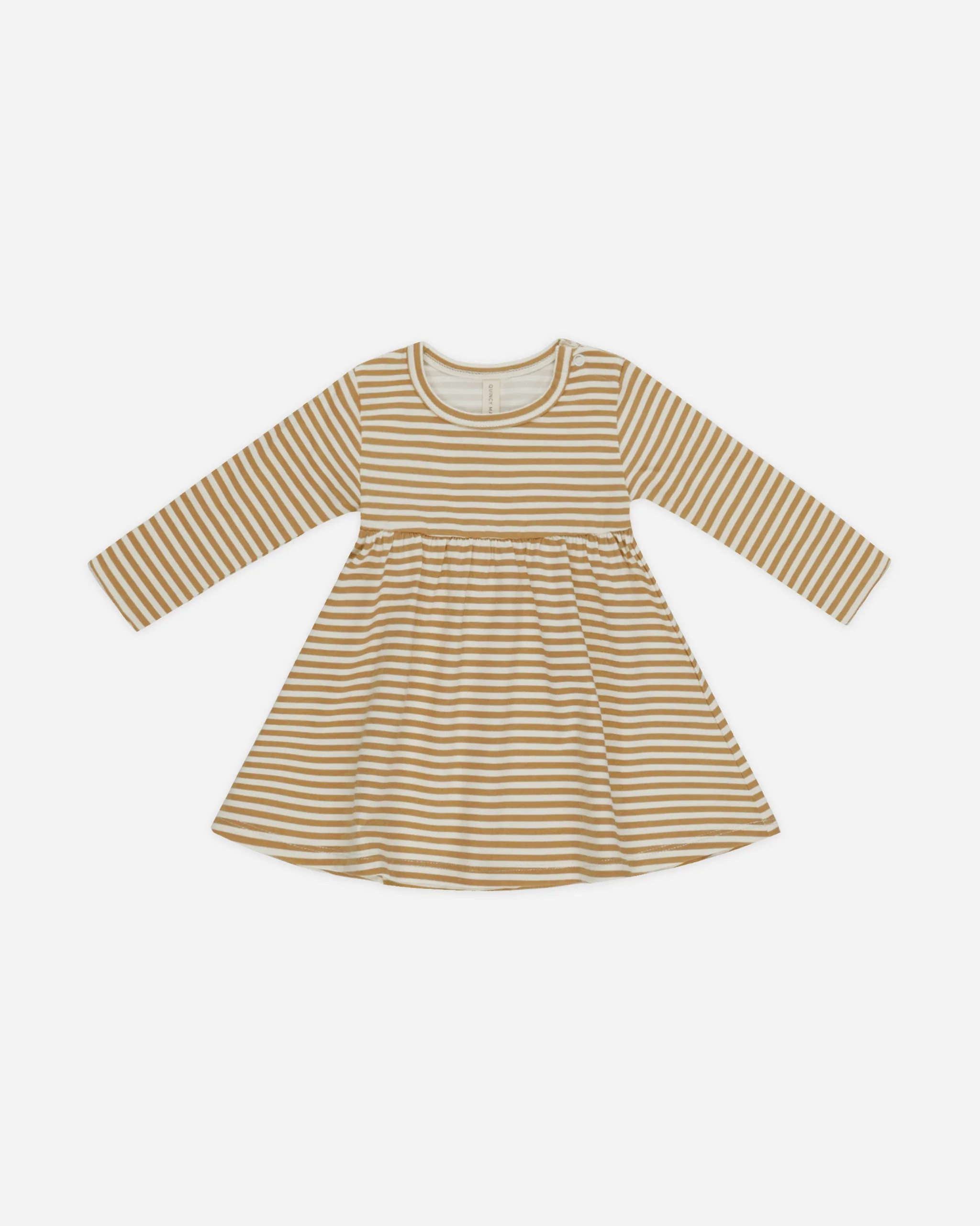 Long Sleeve Baby Dress || Honey Stripe