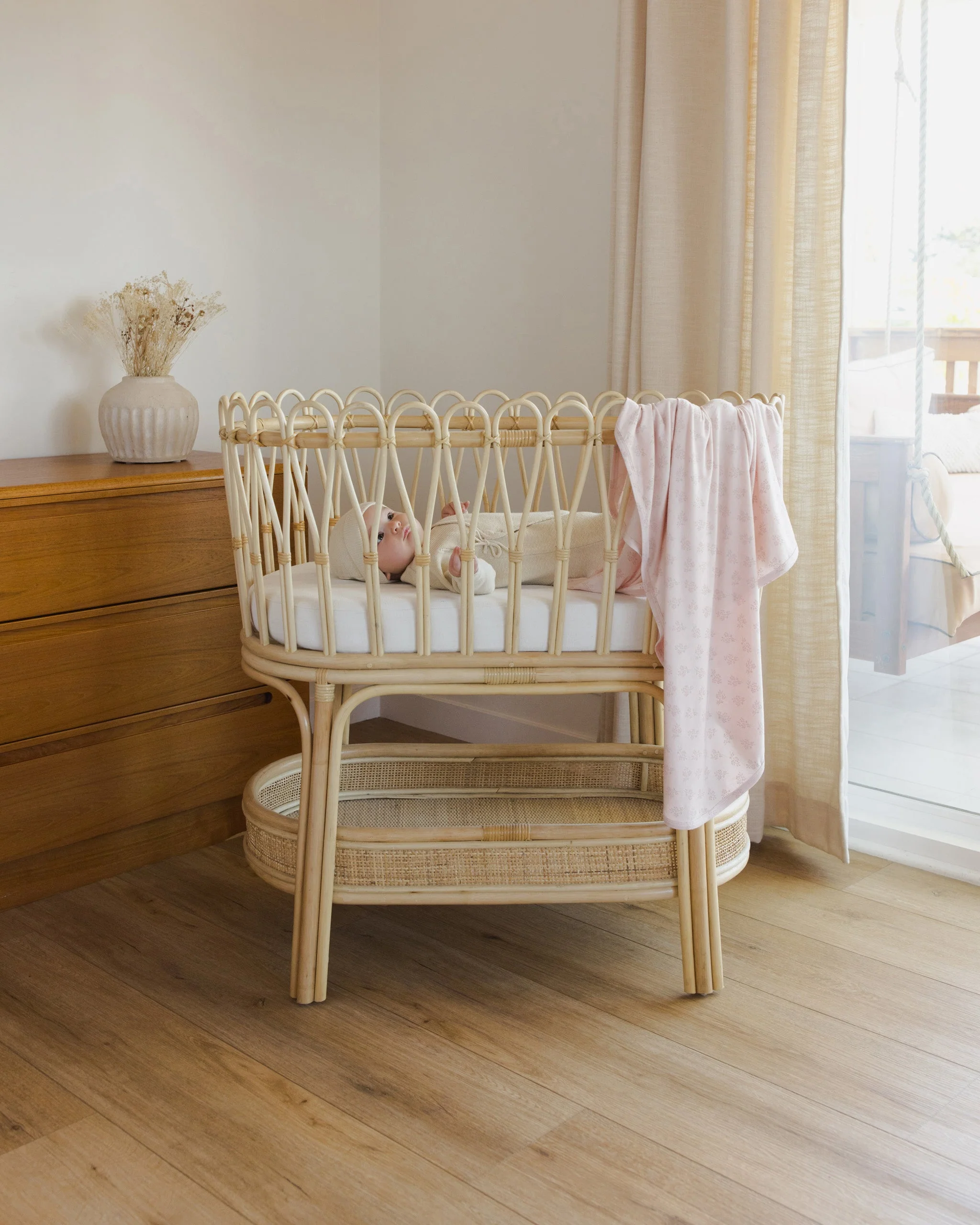 Modal Baby Swaddle || Pink Blossom - Image 2