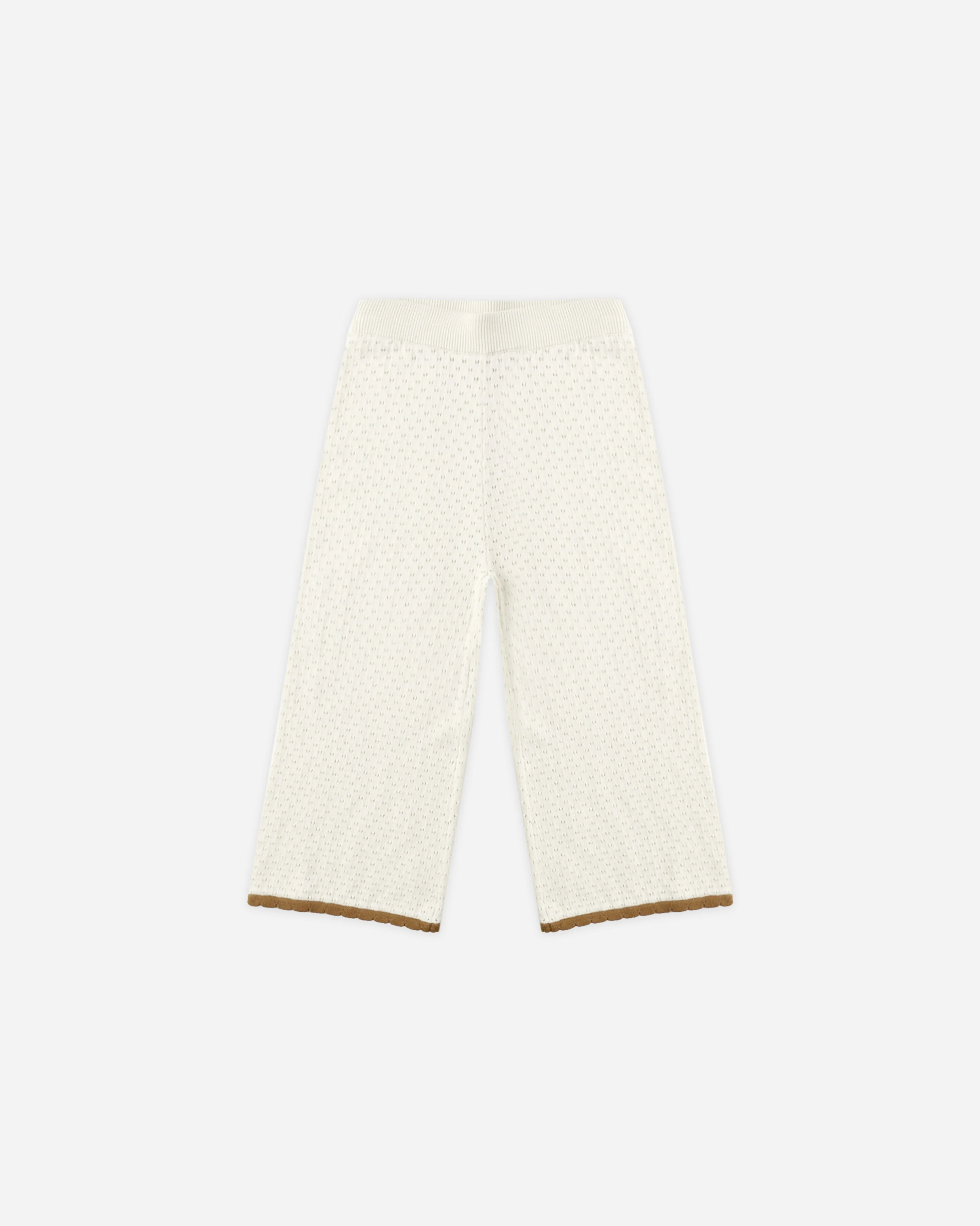 Pointelle Knit Pant || Natural