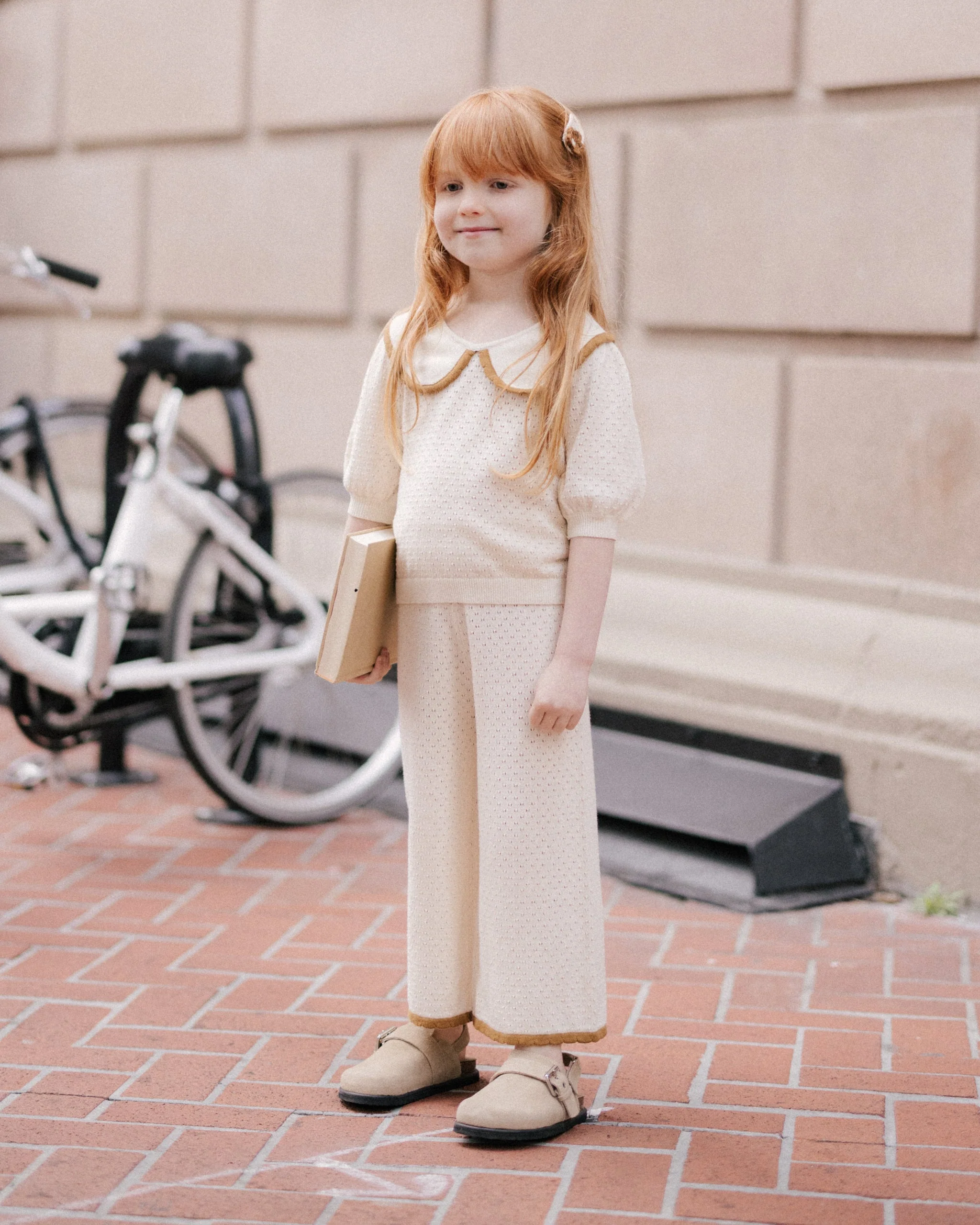 Pointelle Knit Pant || Natural - Image 2