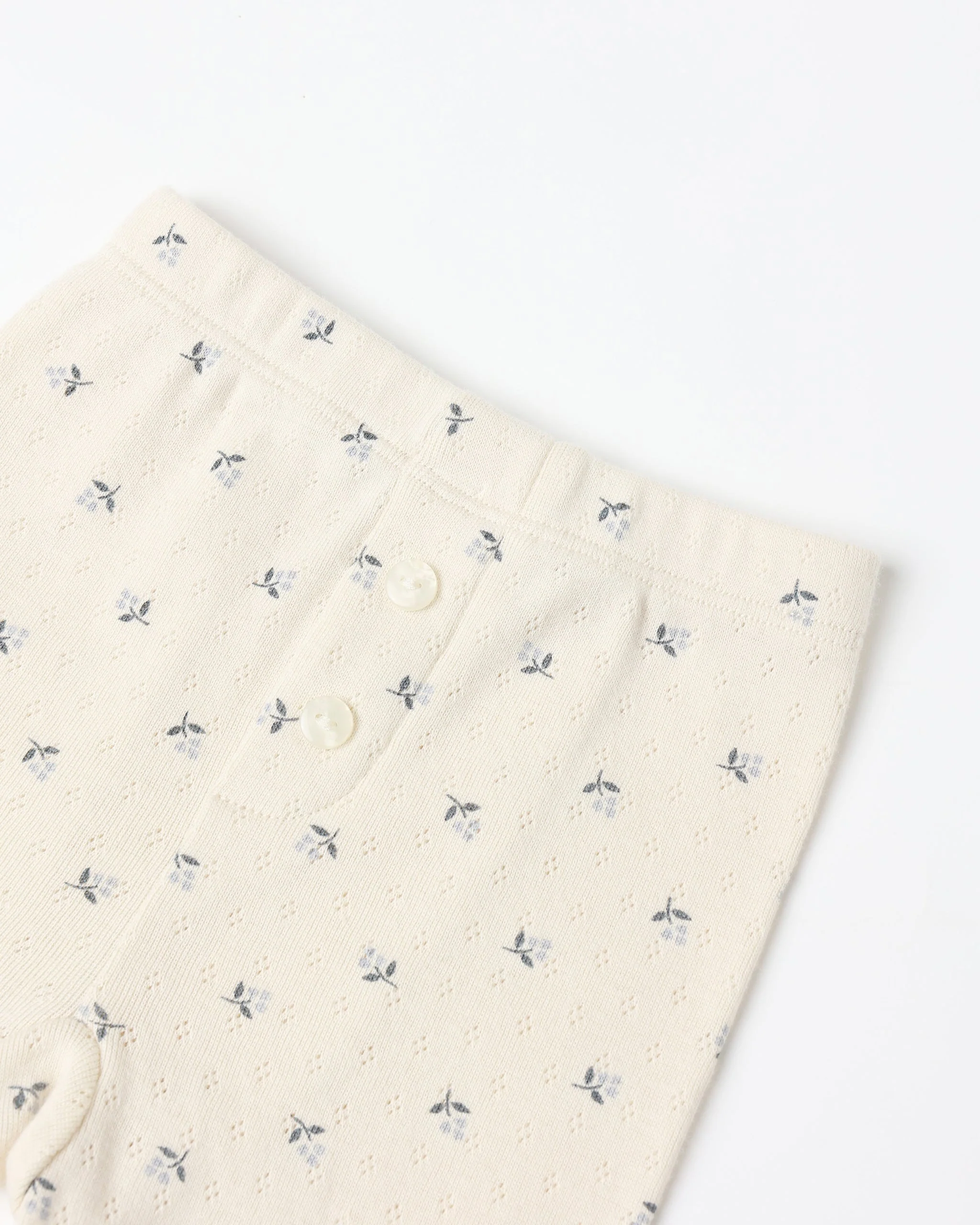 Pointelle Long Sleeve Tee + Legging || Blue Ditsy - Image 5