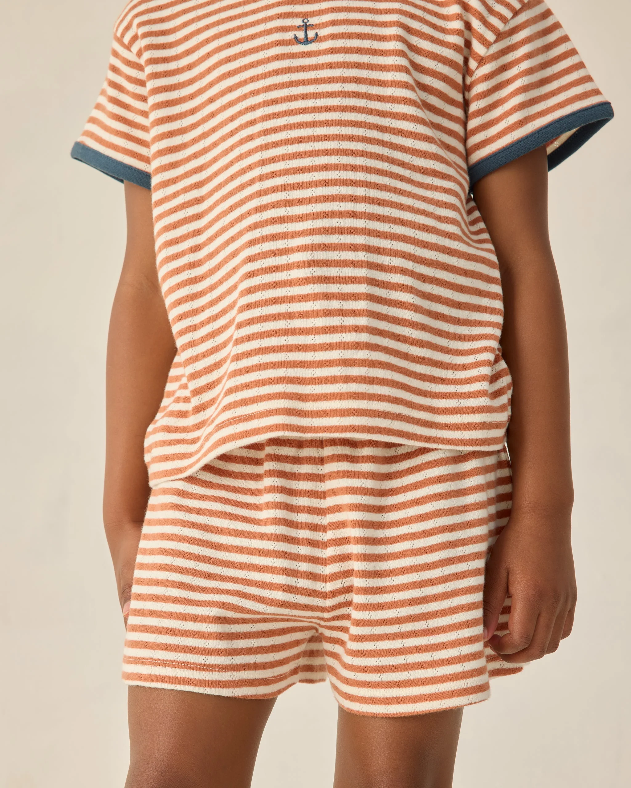 Pointelle Tee Poppy Stripe - Image 3