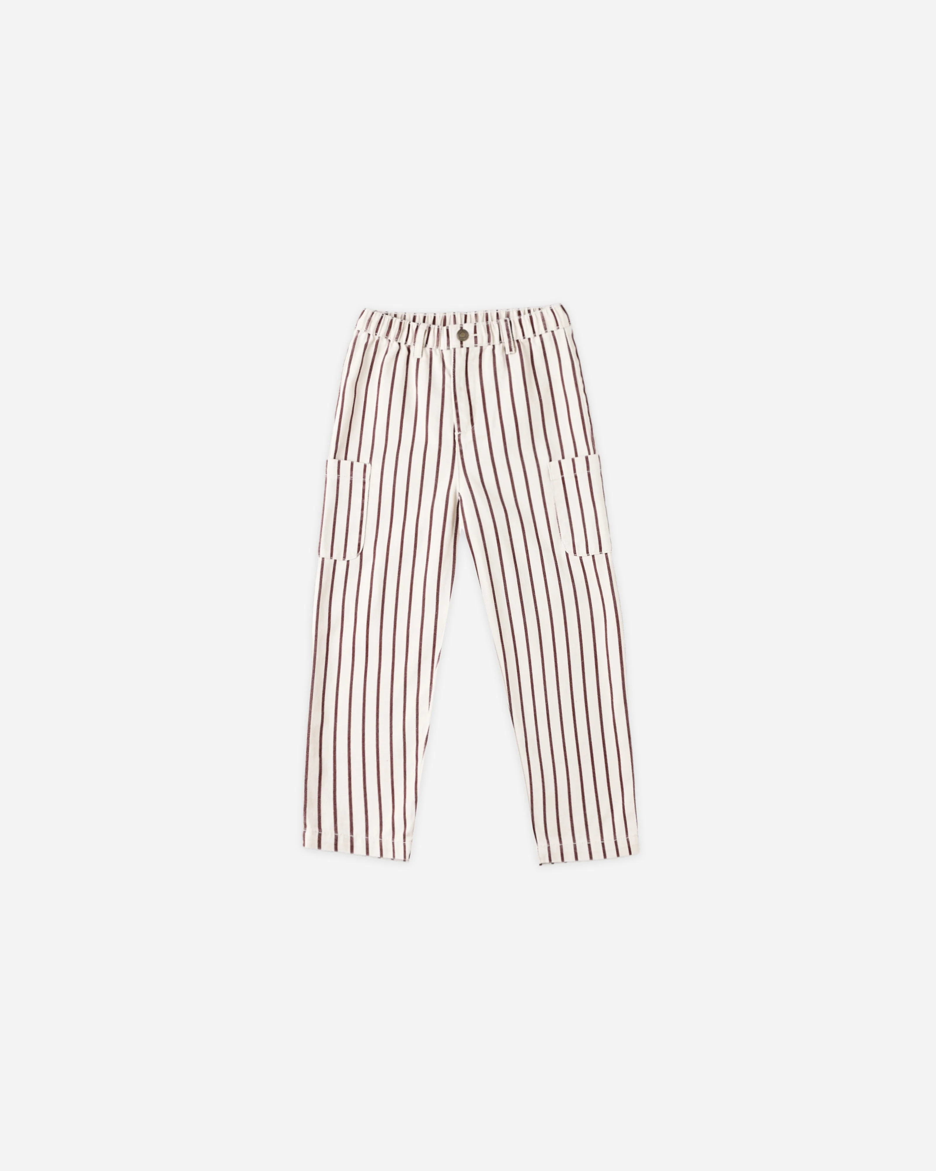 Relaxed Cargo Pant || Burgundy Pinstripe