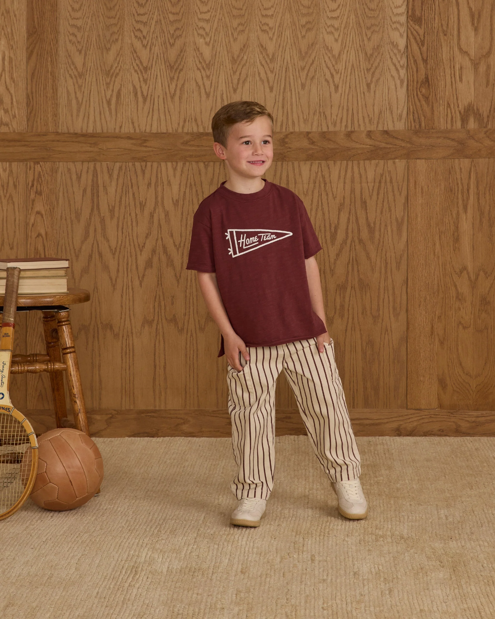 Relaxed Cargo Pant || Burgundy Pinstripe - Image 3
