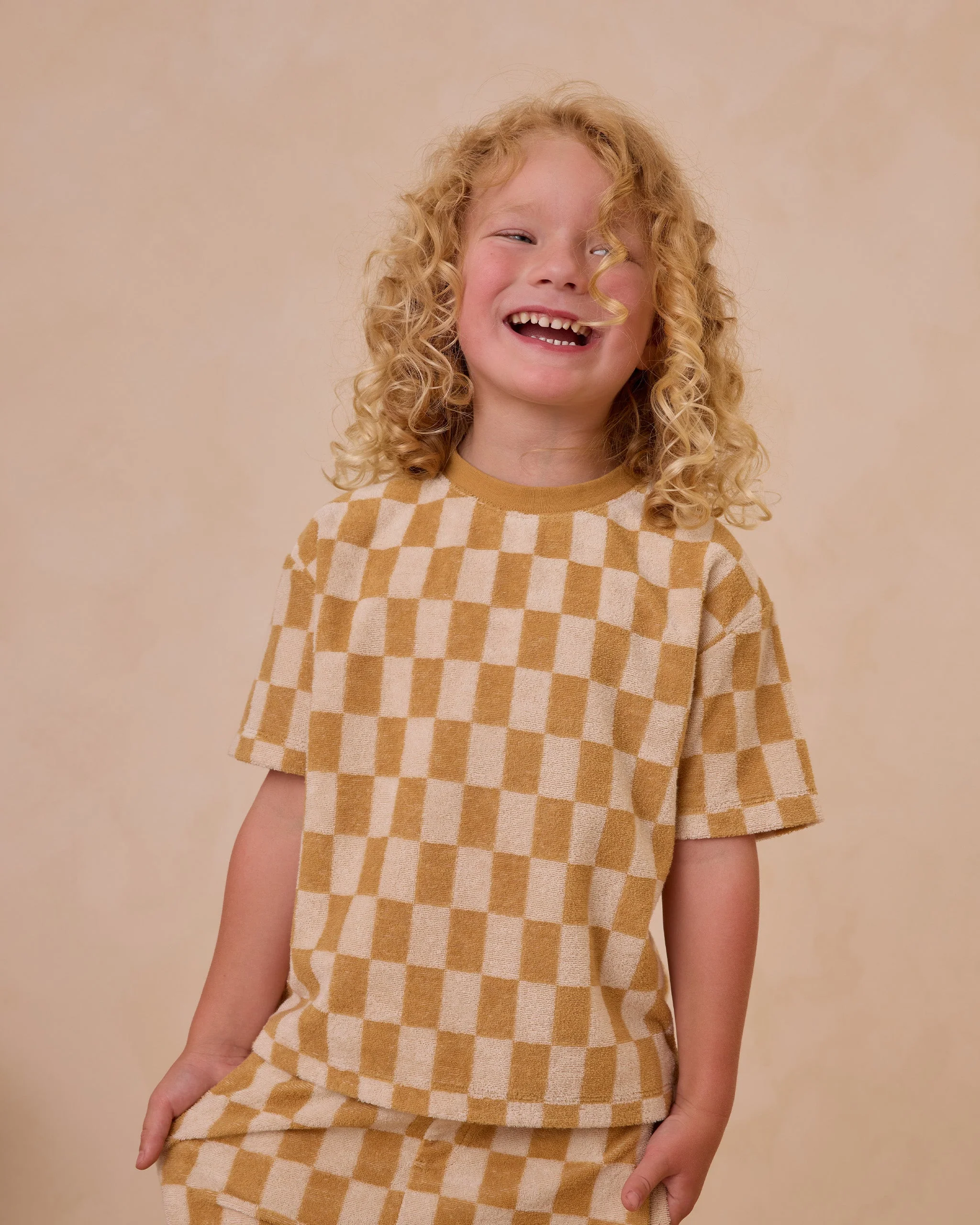 Relaxed Tee || Marigold Check - Image 2