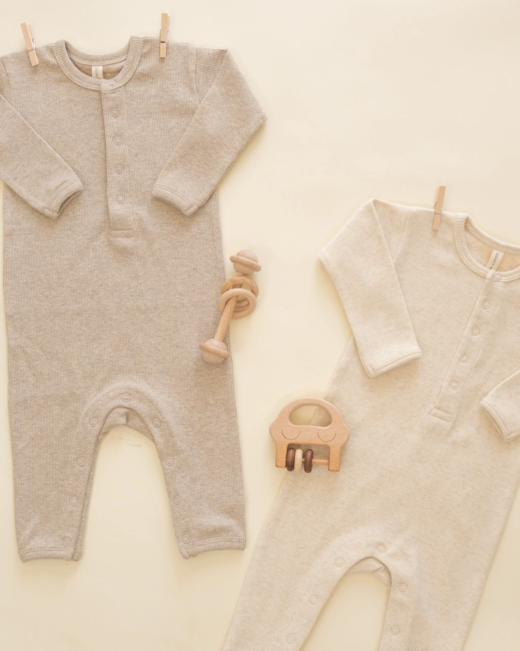 Ribbed Baby Jumpsuit || Oatmeal - Image 5